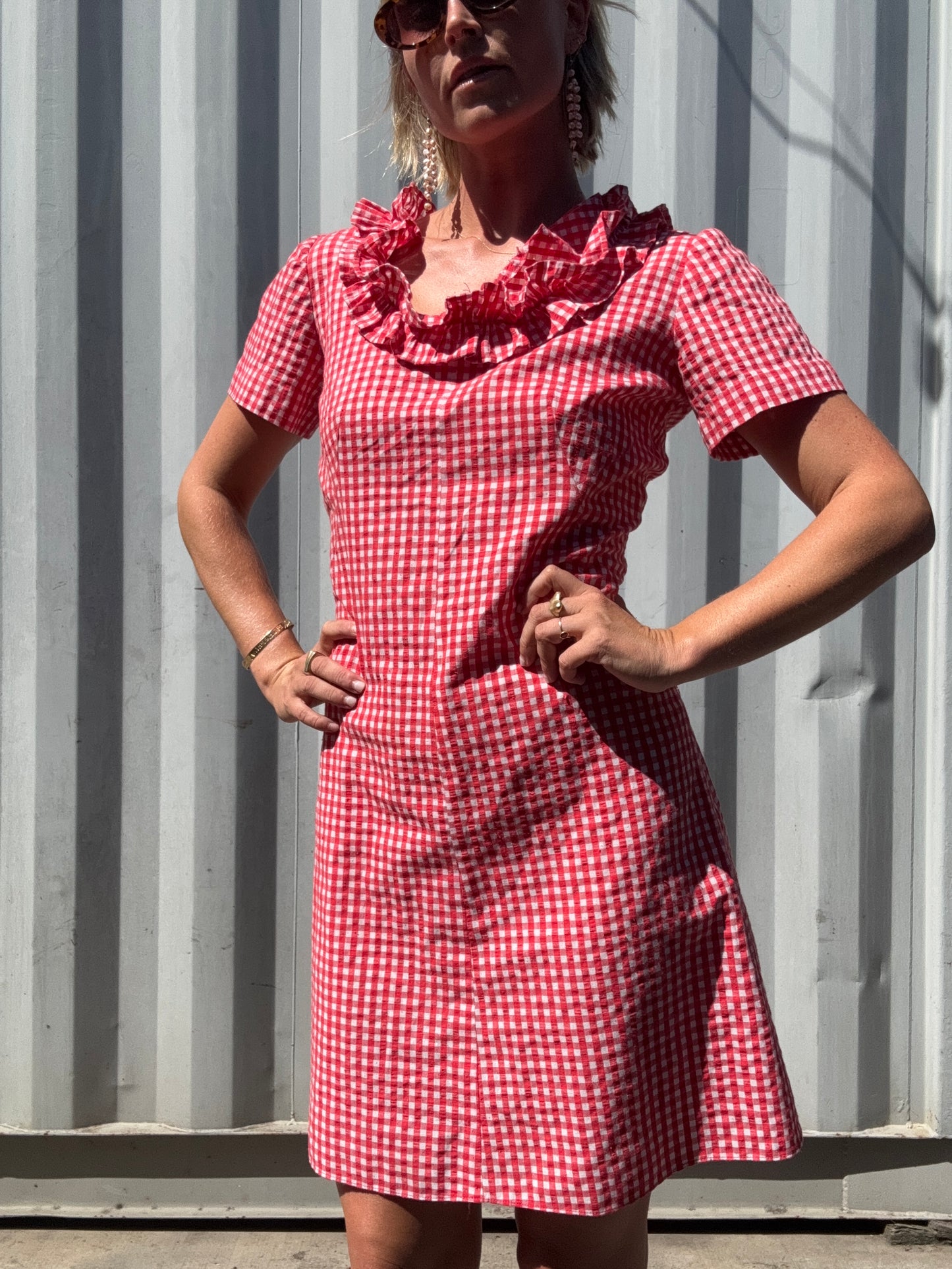 The Cecile 1970s Gingham Dress