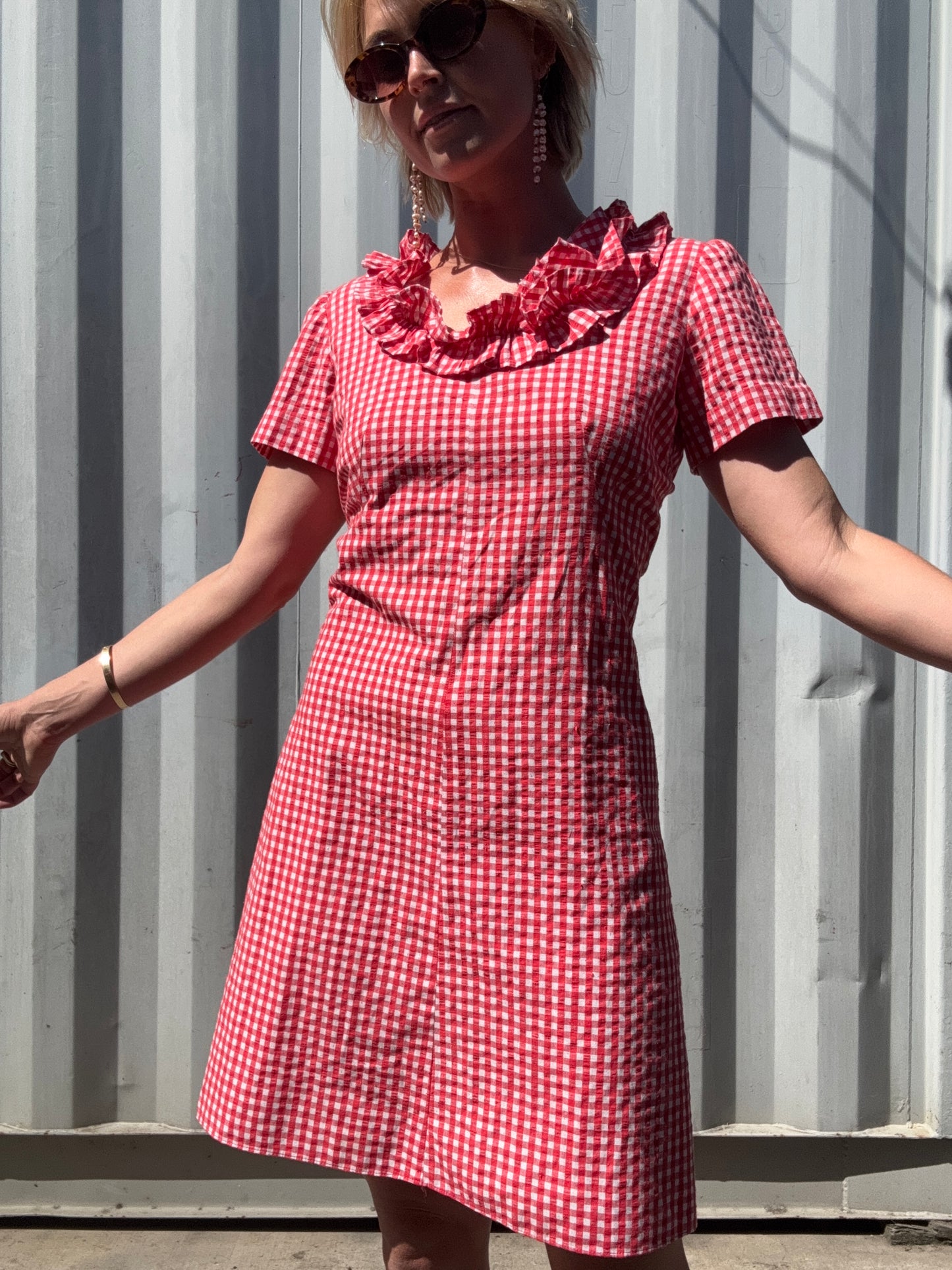 The Cecile 1970s Gingham Dress