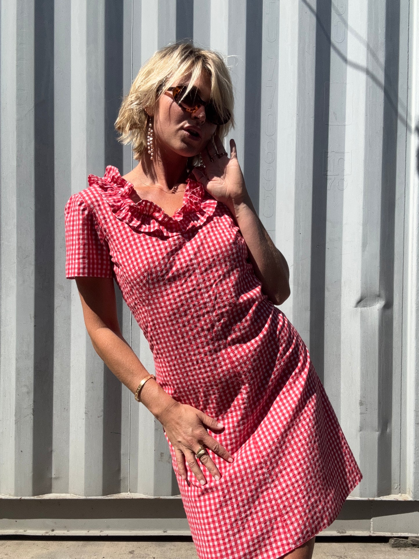 The Cecile 1970s Gingham Dress