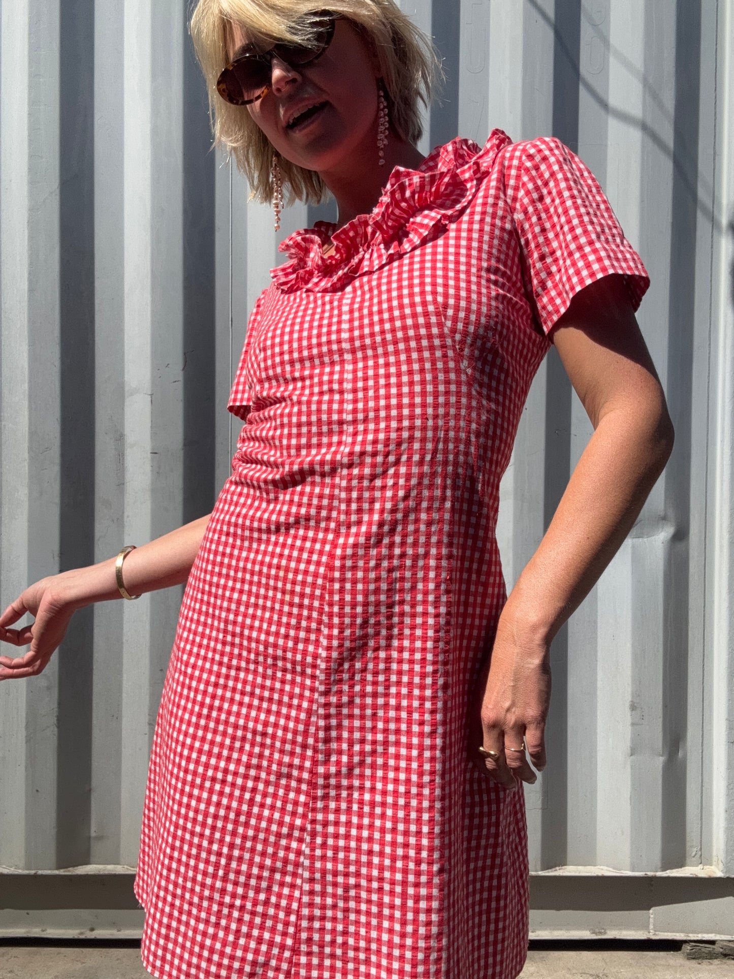 The Cecile 1970s Gingham Dress