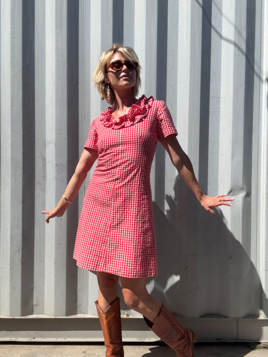 The Cecile 1970s Gingham Dress