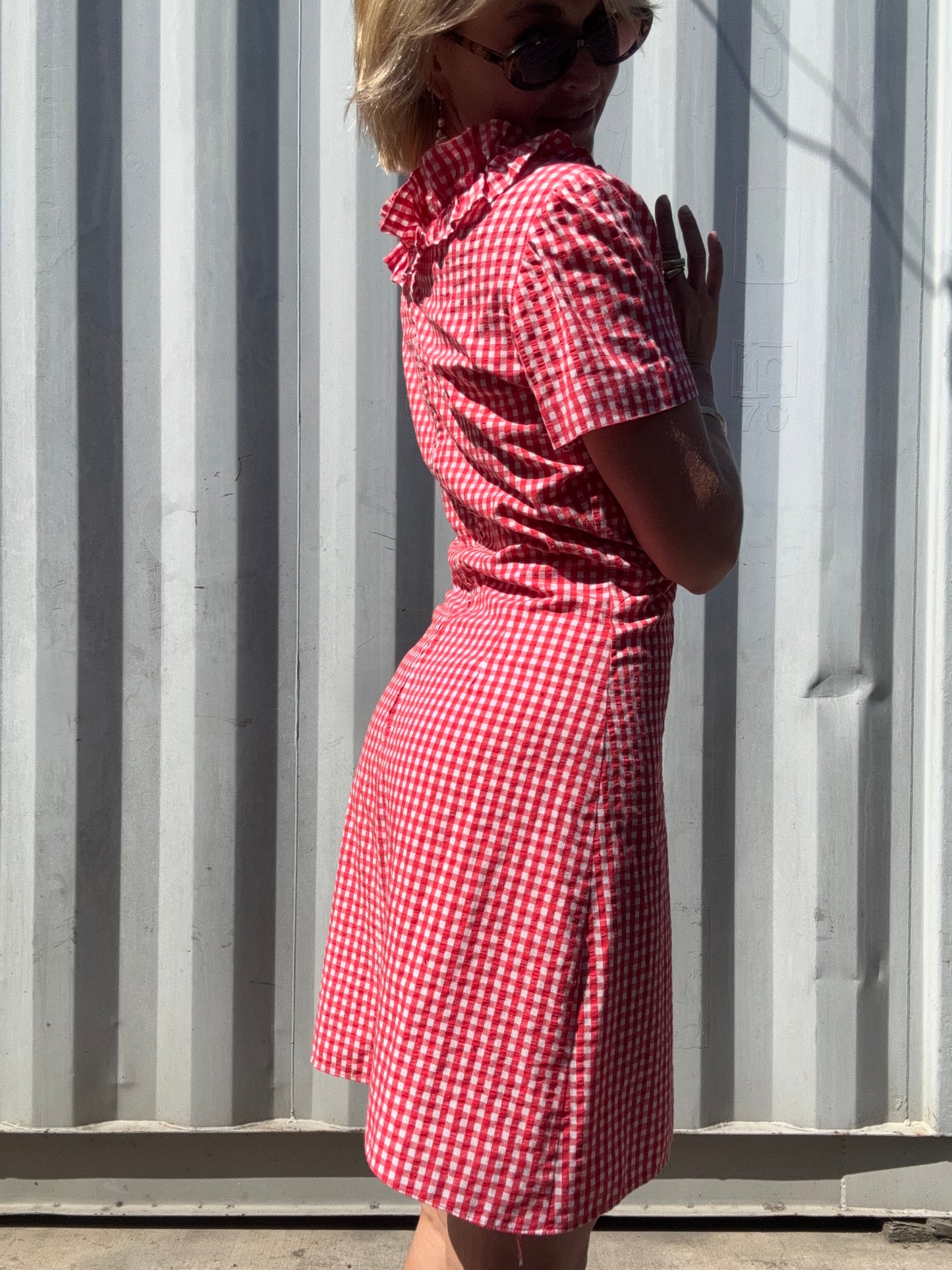 The Cecile 1970s Gingham Dress