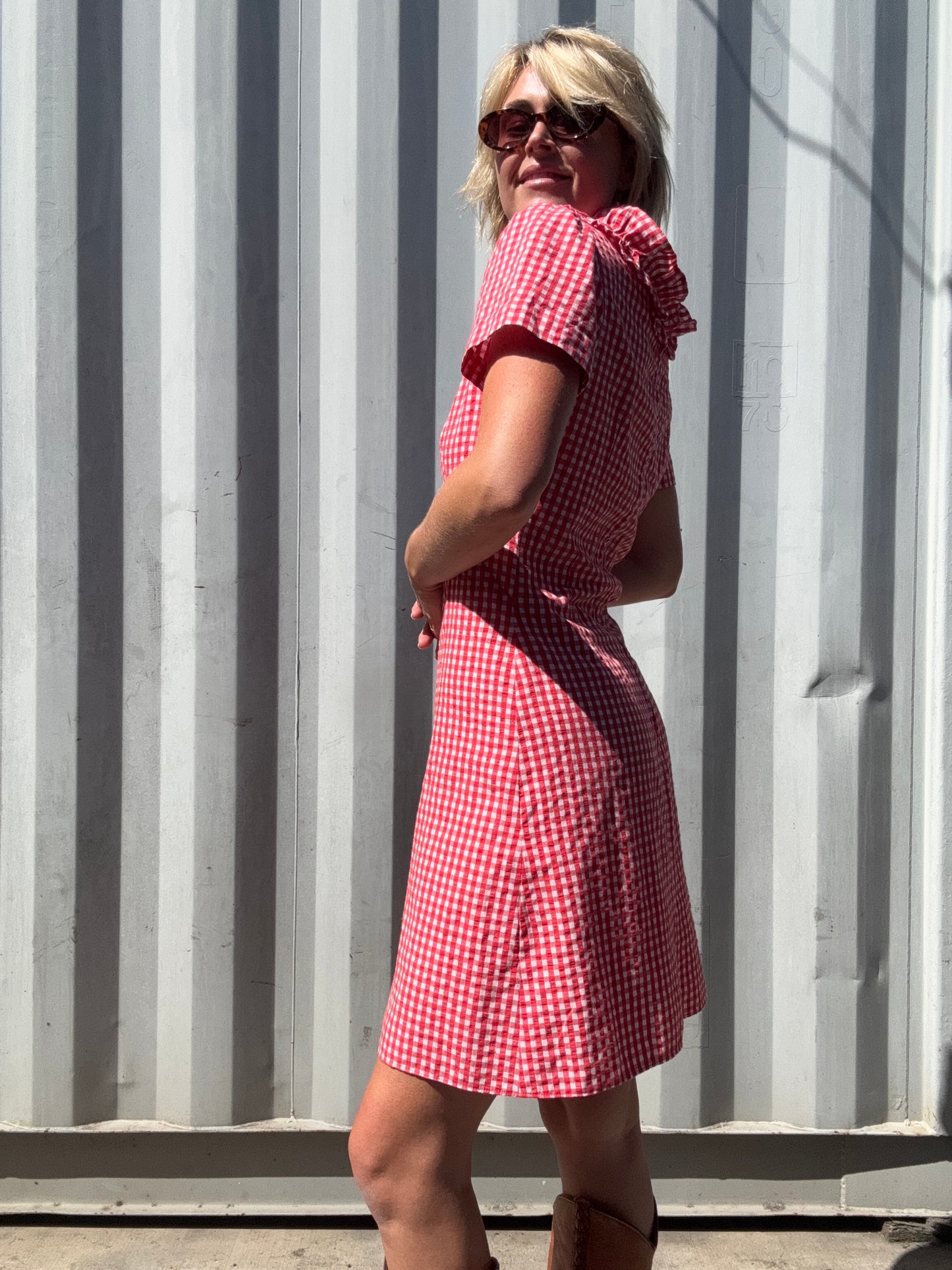 The Cecile 1970s Gingham Dress