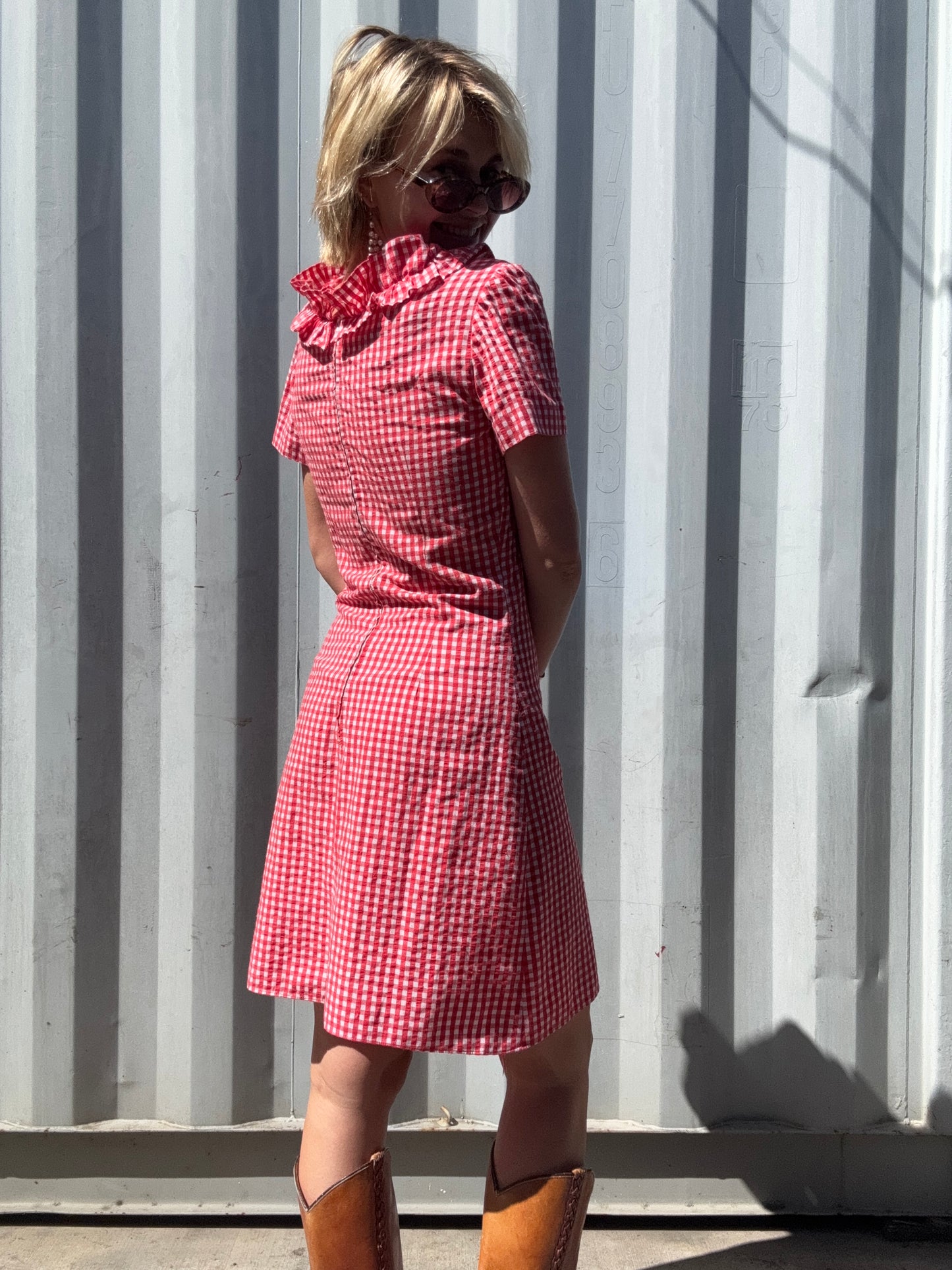 The Cecile 1970s Gingham Dress
