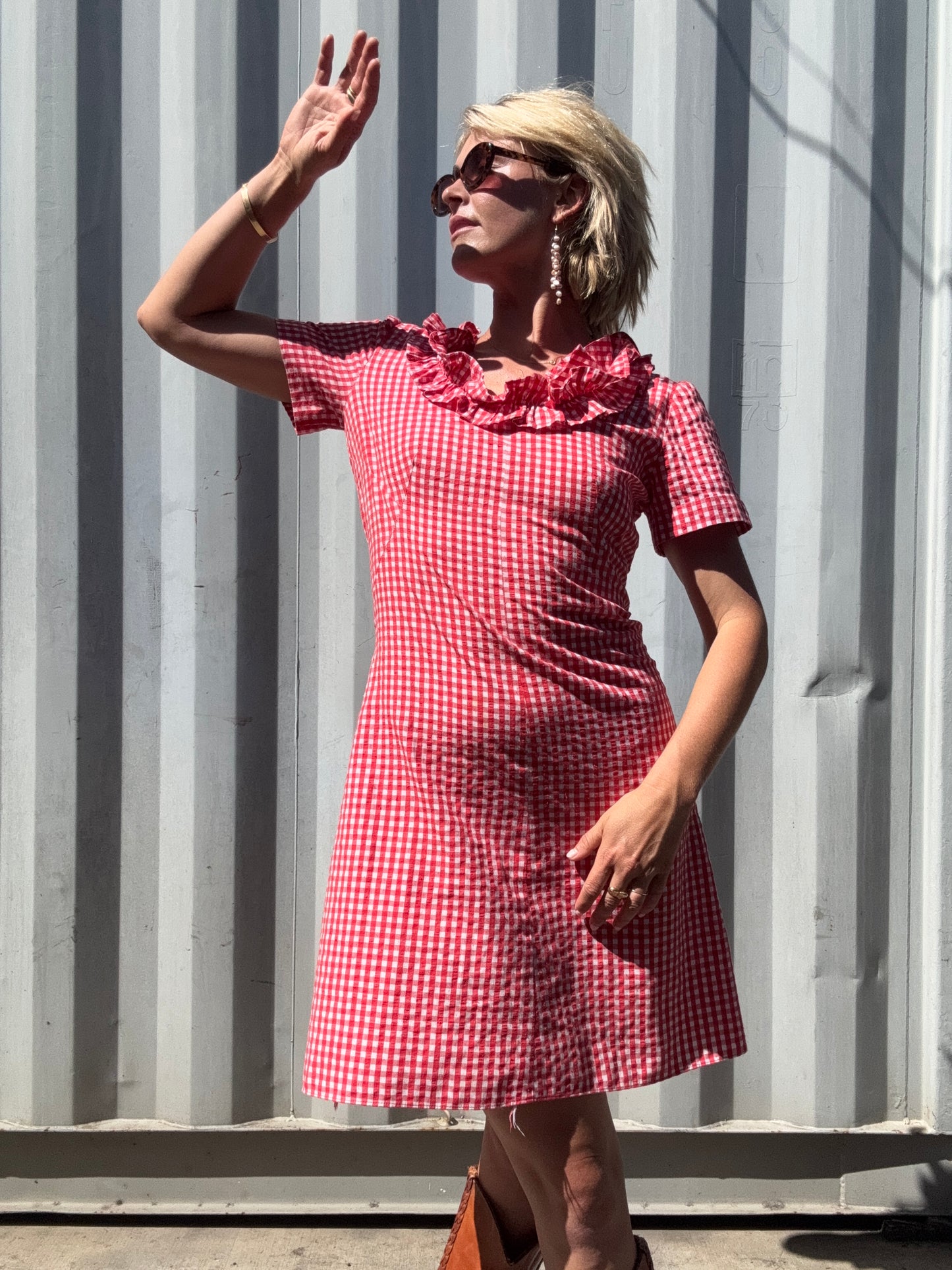 The Cecile 1970s Gingham Dress