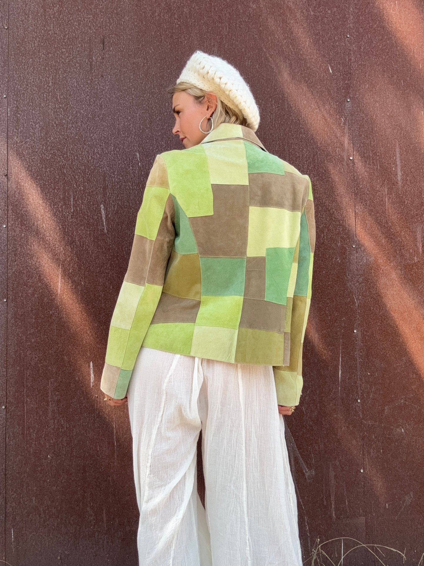 The Candace 1990s Suede Patchwork Jacket