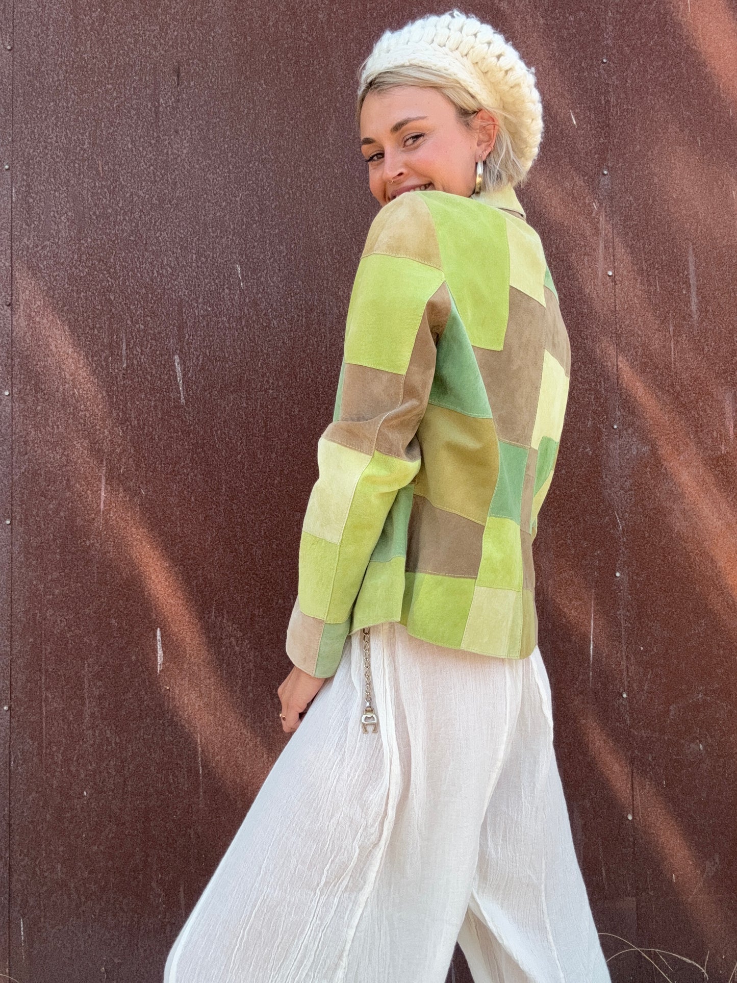 The Candace 1990s Suede Patchwork Jacket