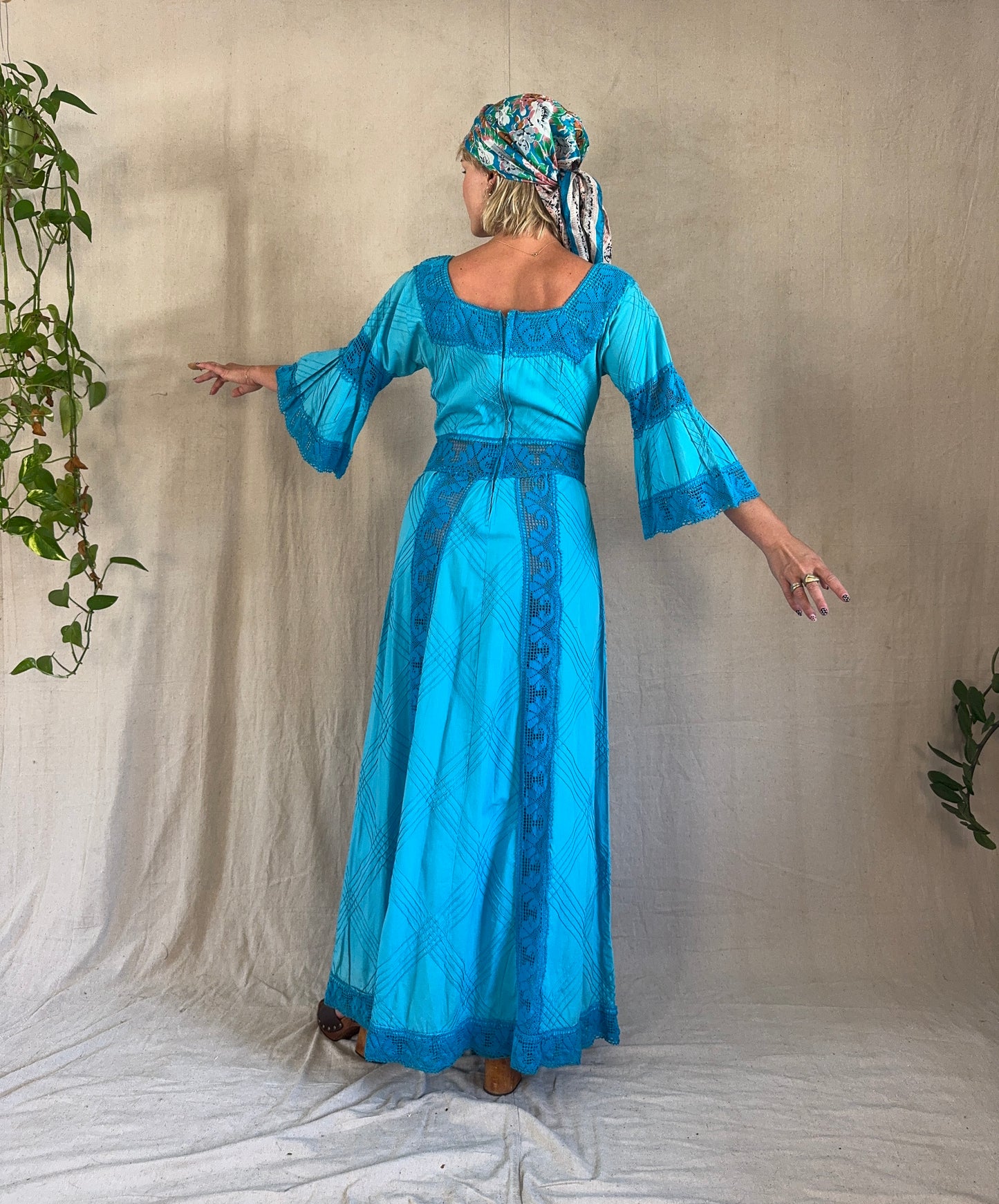 The Joanie 1970s Mexican Cotton Dress