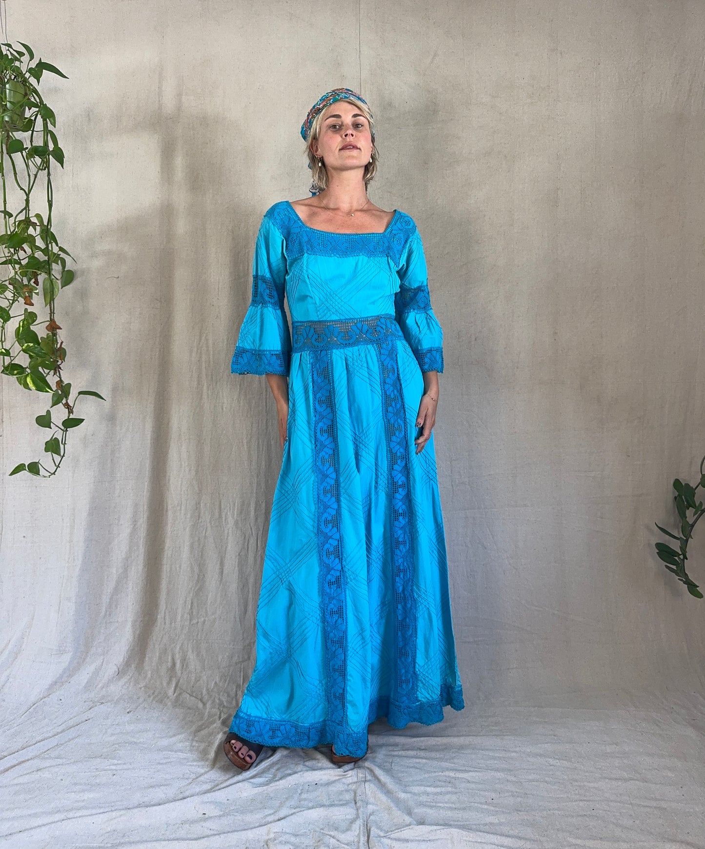 The Joanie 1970s Mexican Cotton Dress