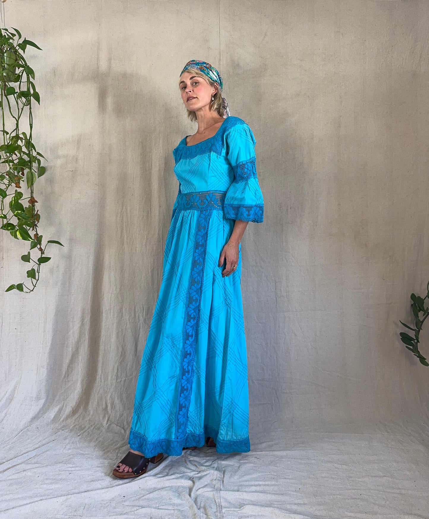 The Joanie 1970s Mexican Cotton Dress