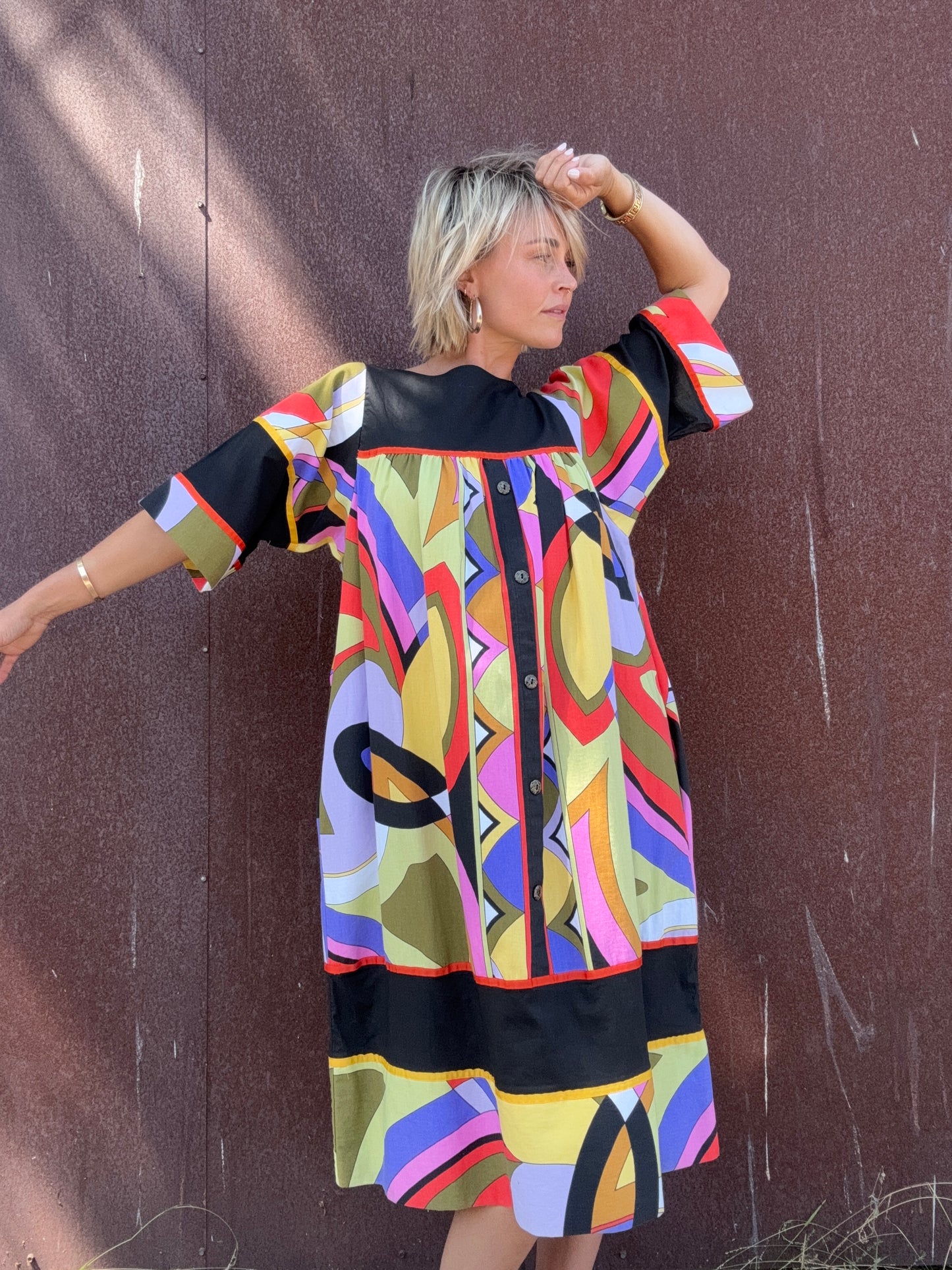 The Sharon 1980s Cotton Mumu