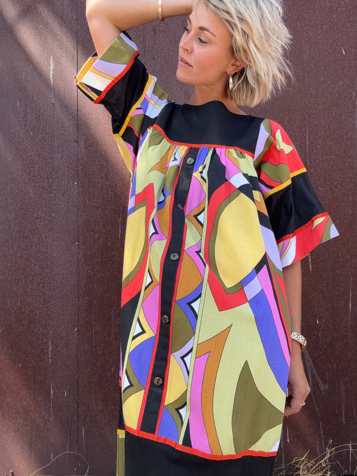 The Sharon 1980s Cotton Mumu