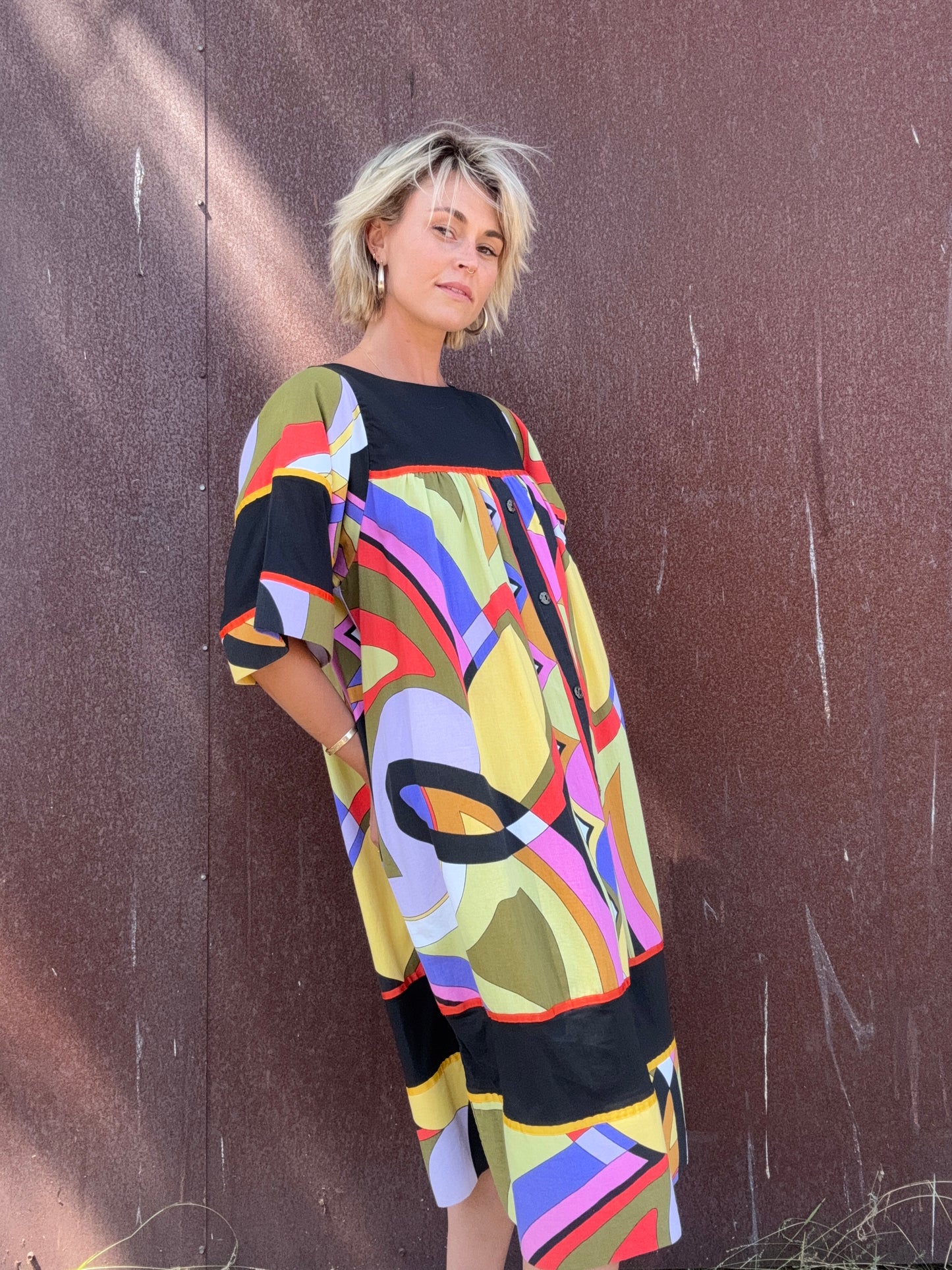 The Sharon 1980s Cotton Mumu