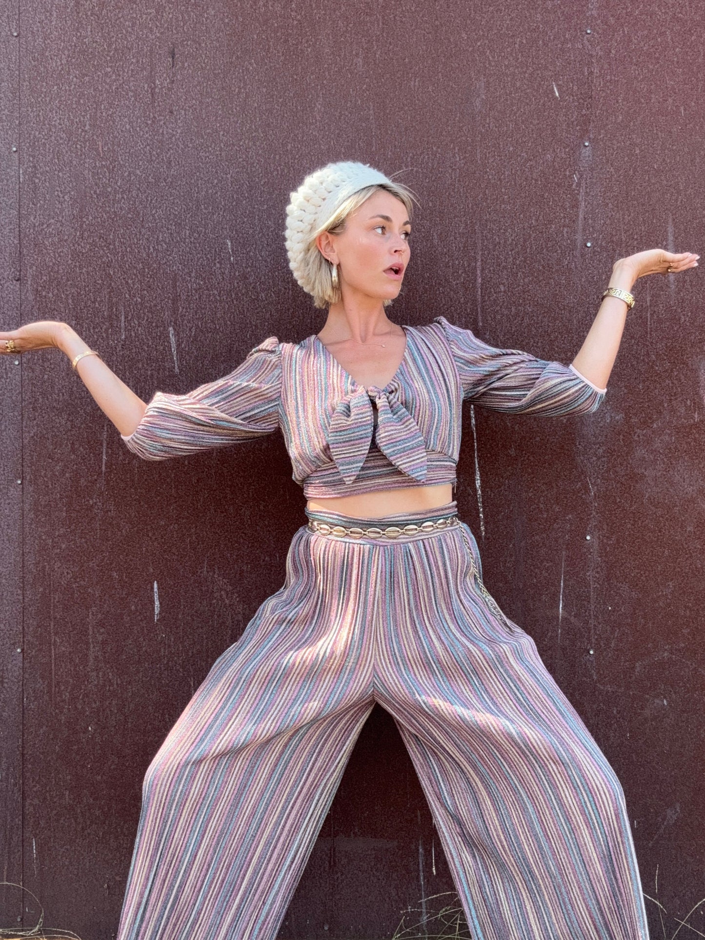 The Sabrina Metallic Pant Set