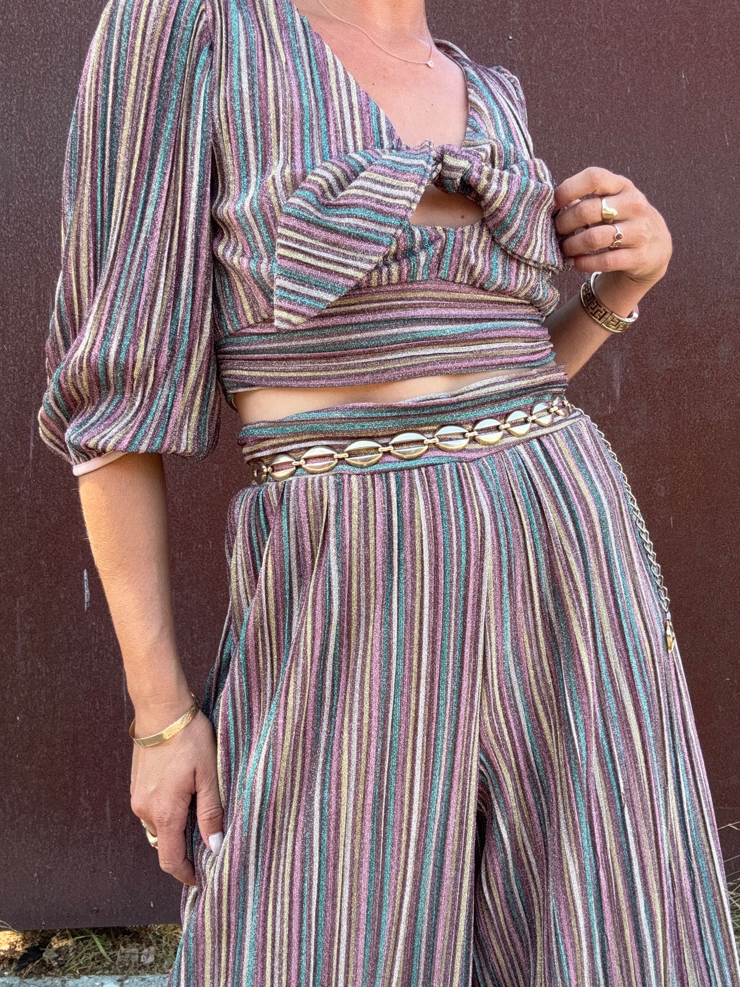 The Sabrina Metallic Pant Set
