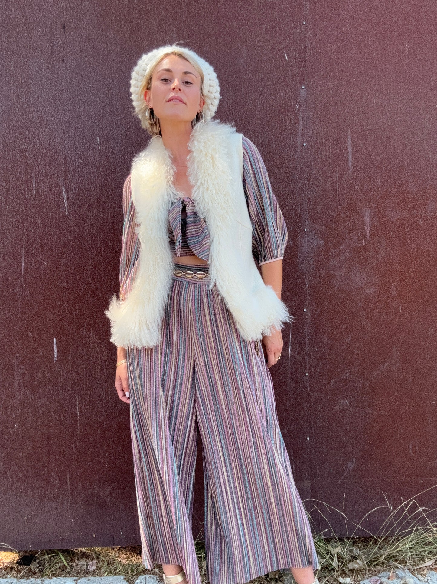 The Karla Wool and Lamb Fur Vest