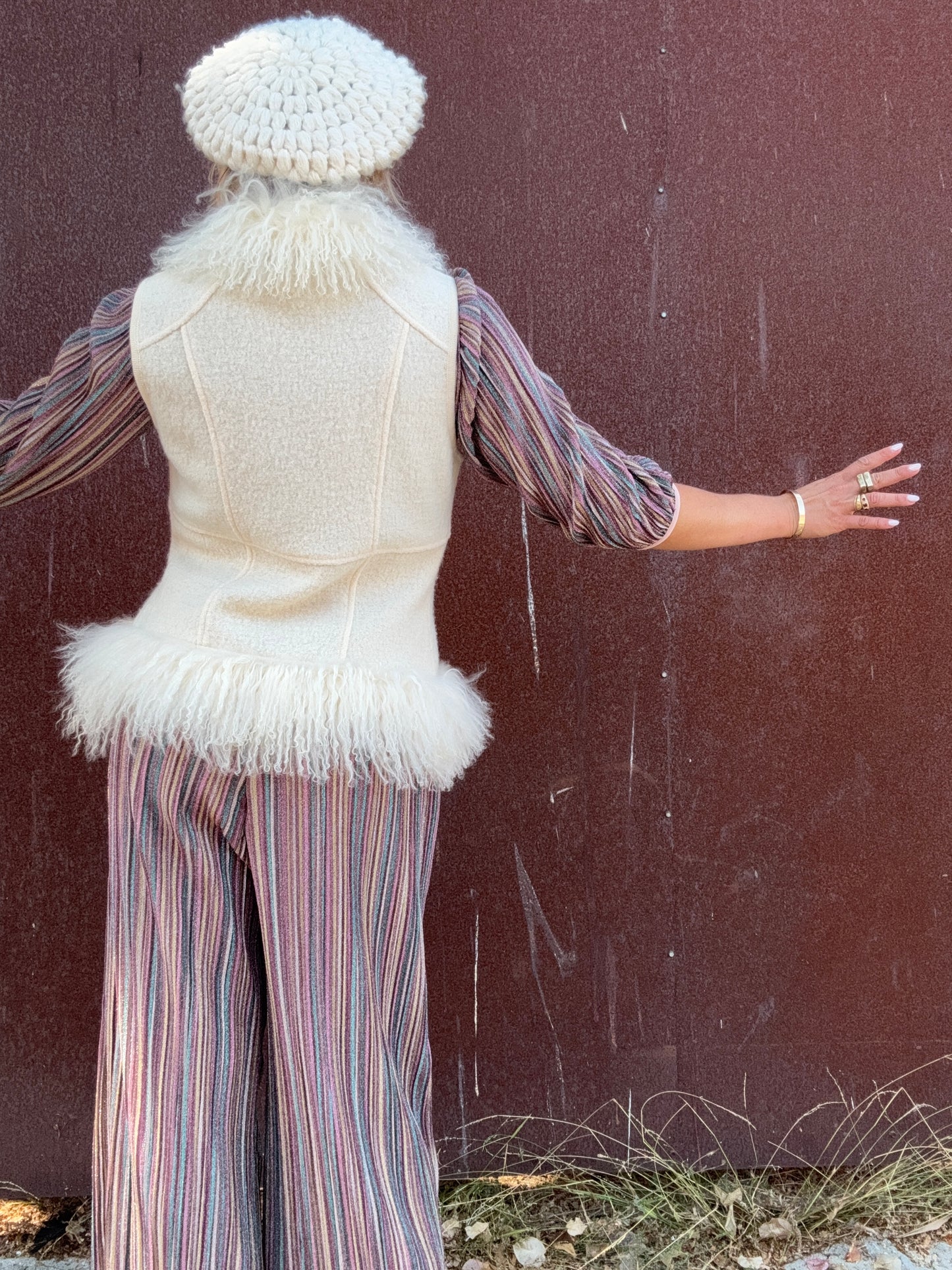 The Karla Wool and Lamb Fur Vest