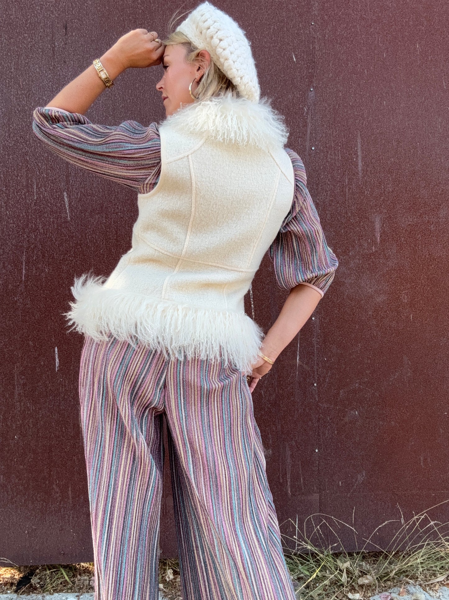 The Karla Wool and Lamb Fur Vest