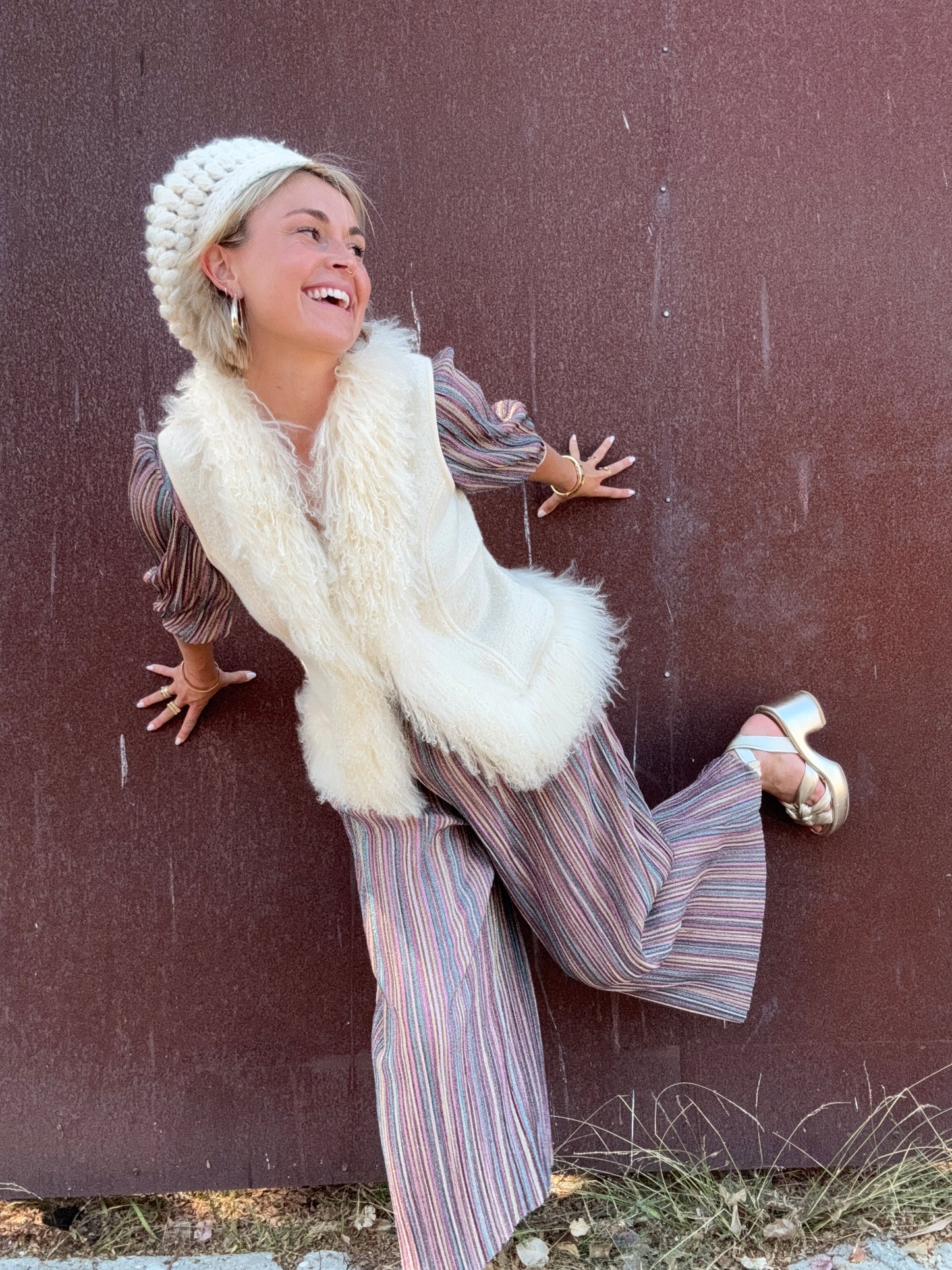 The Karla Wool and Lamb Fur Vest