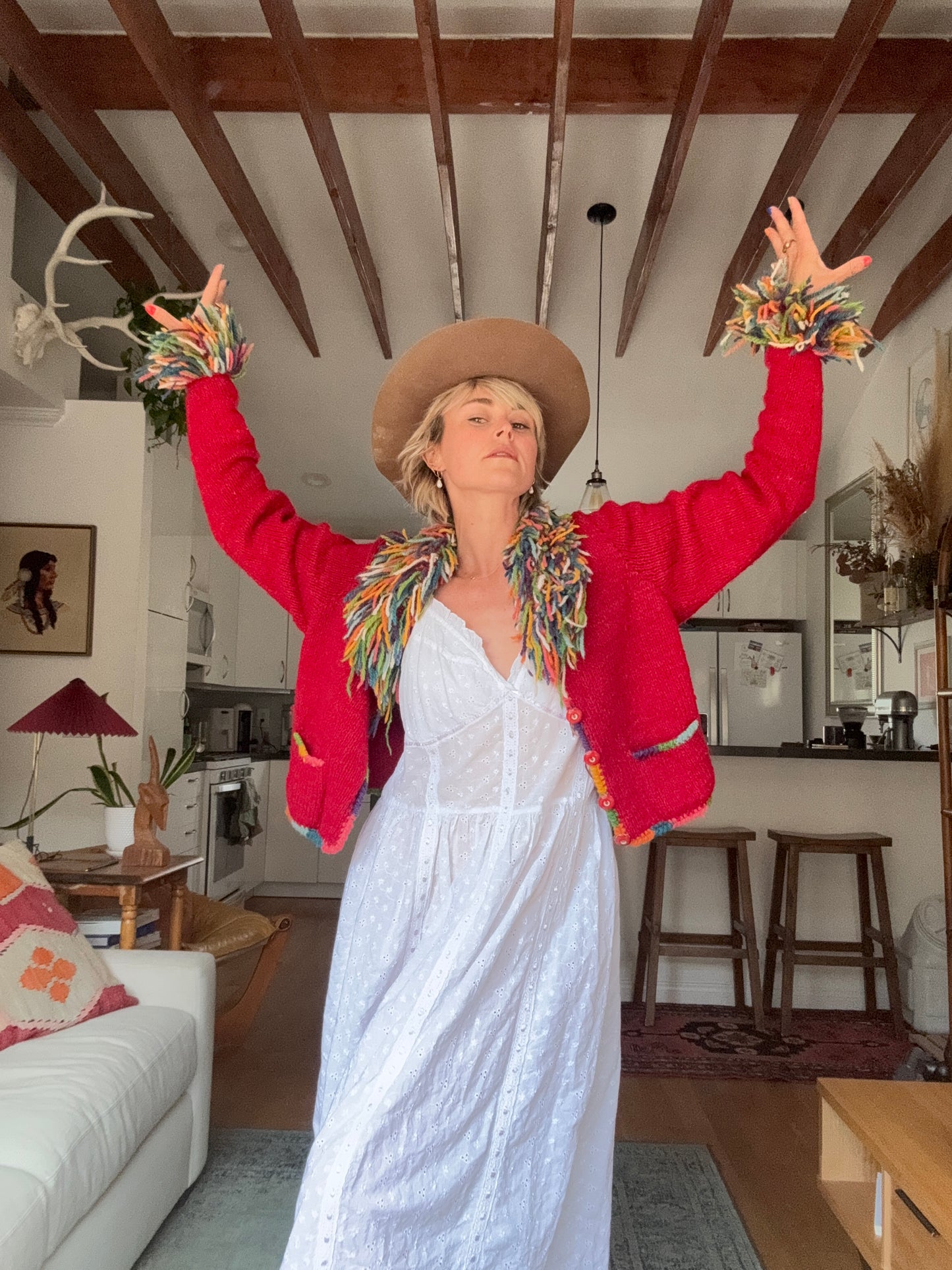 The Tessa 1980s Wool Cardigan Sweater