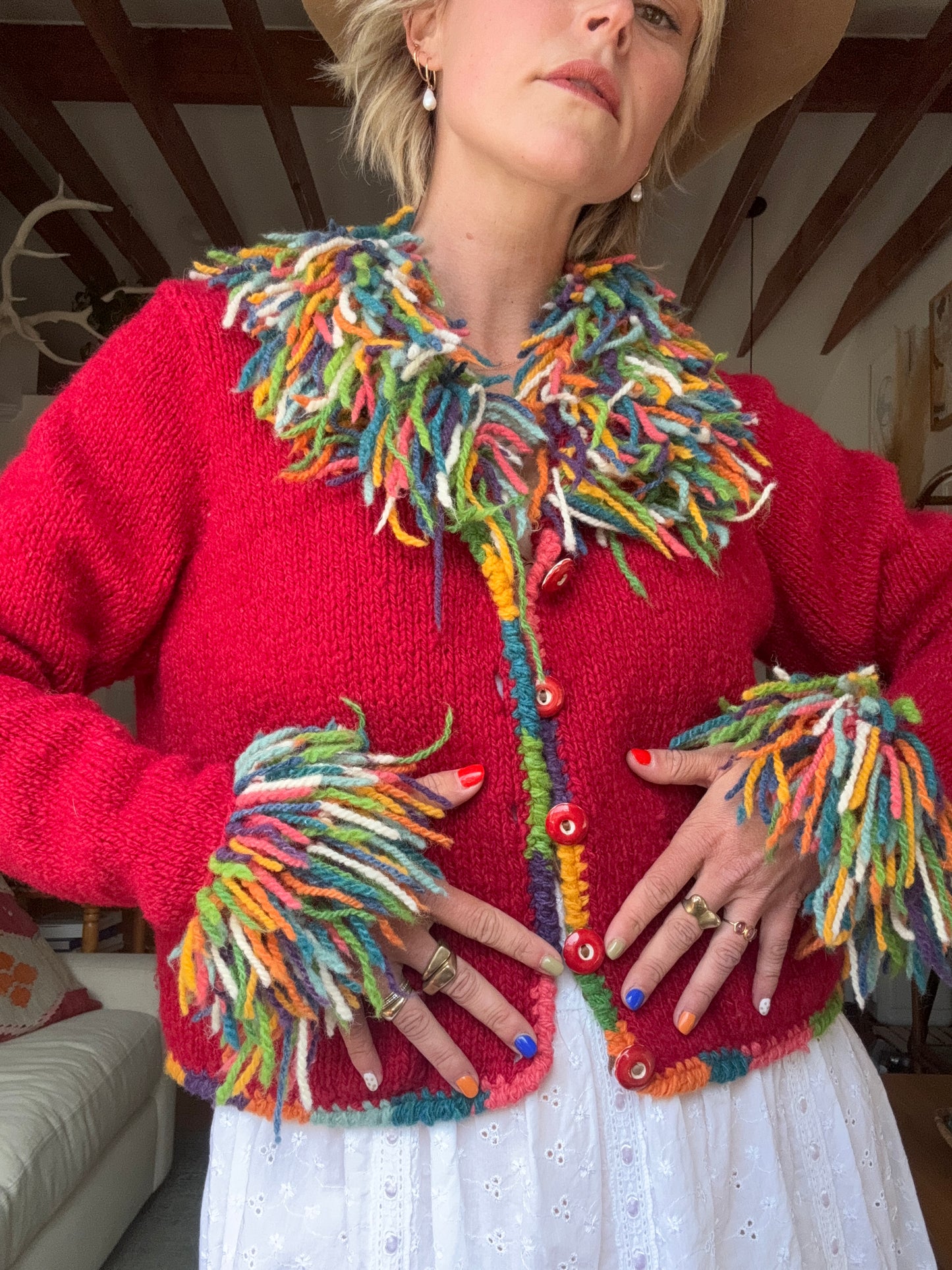 The Tessa 1980s Wool Cardigan Sweater