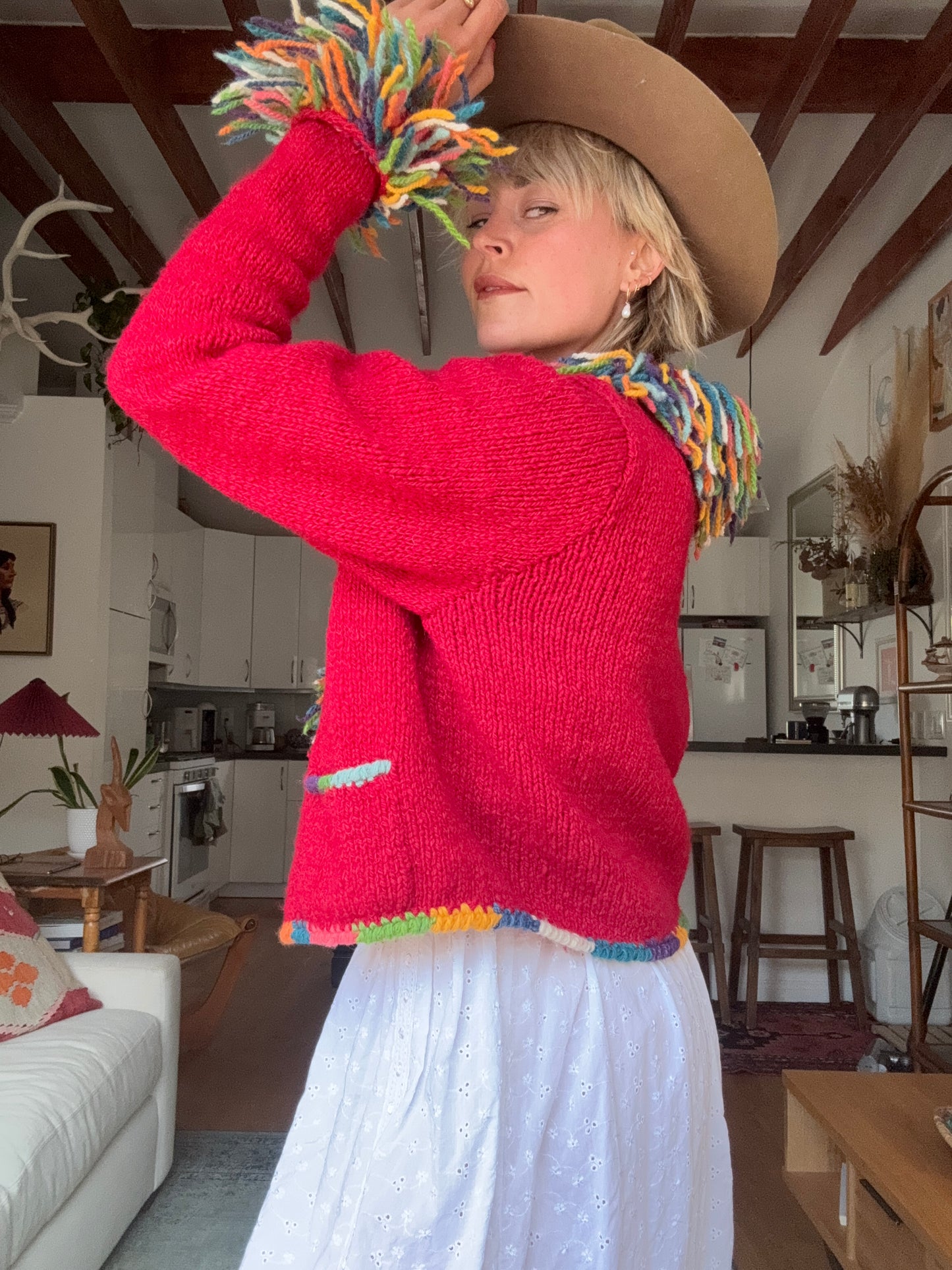 The Tessa 1980s Wool Cardigan Sweater