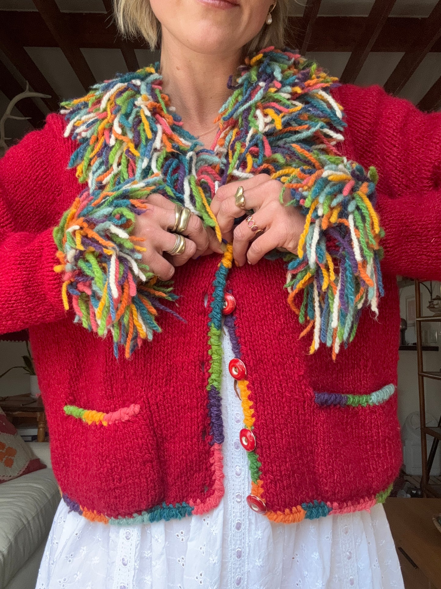 The Tessa 1980s Wool Cardigan Sweater