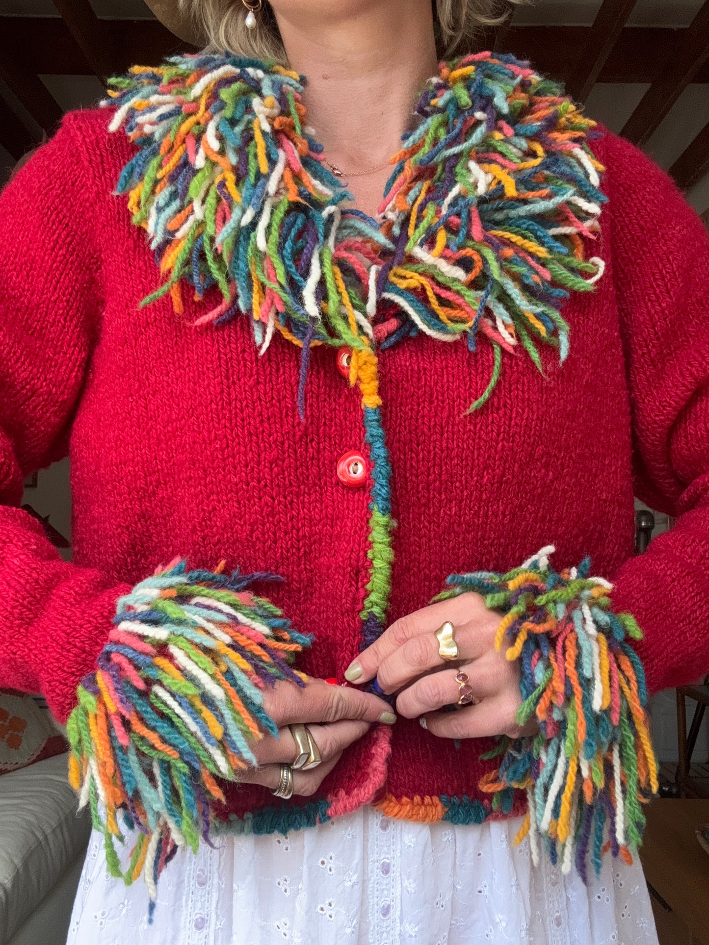 The Tessa 1980s Wool Cardigan Sweater