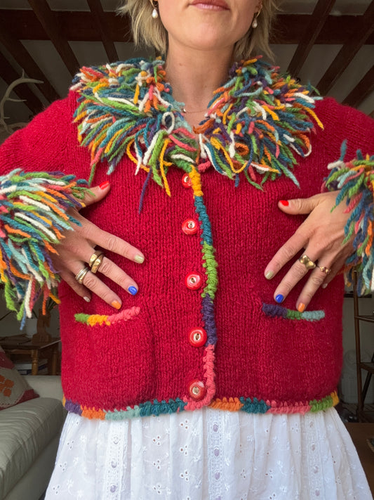 The Tessa 1980s Wool Cardigan Sweater