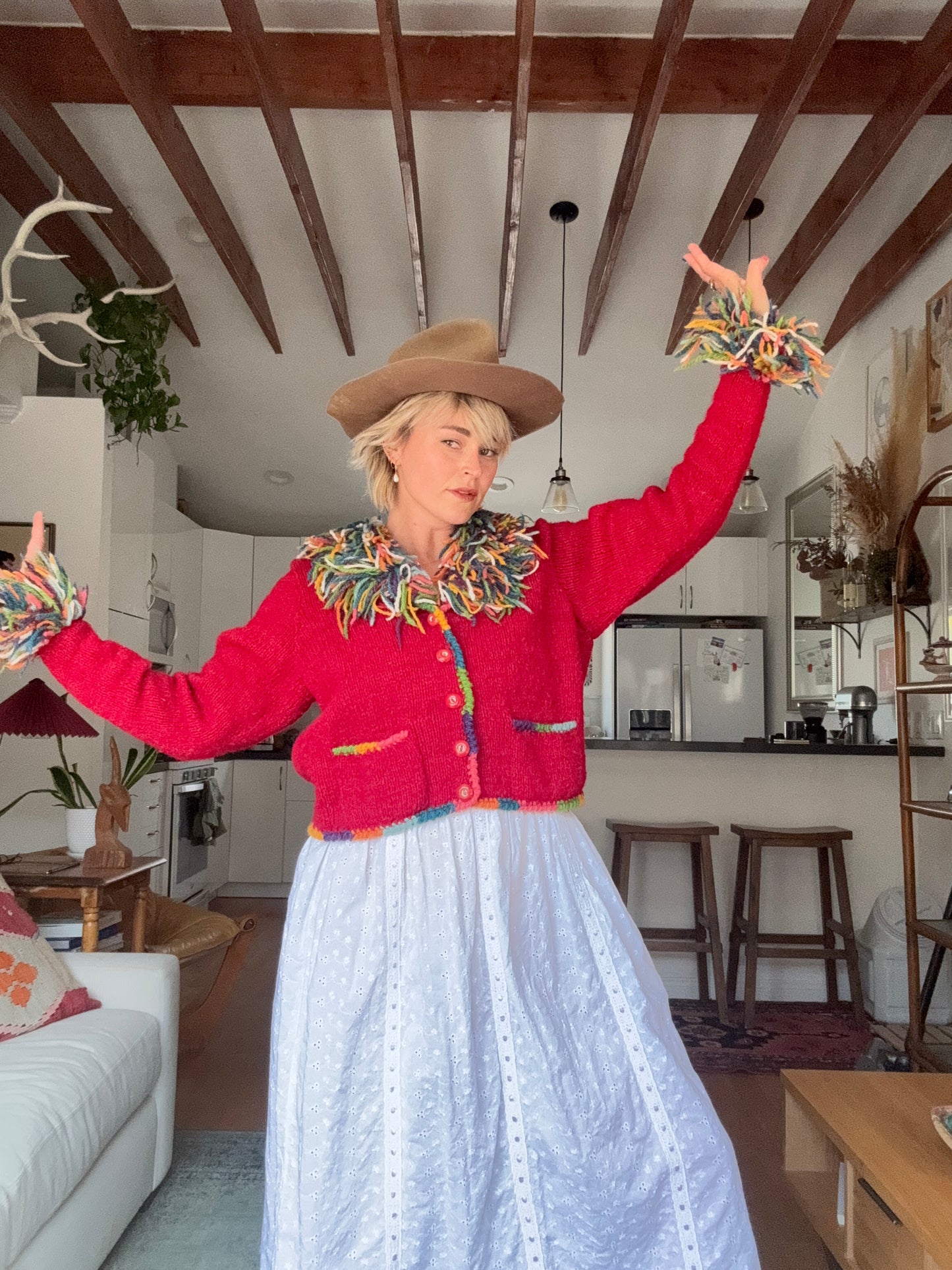 The Tessa 1980s Wool Cardigan Sweater