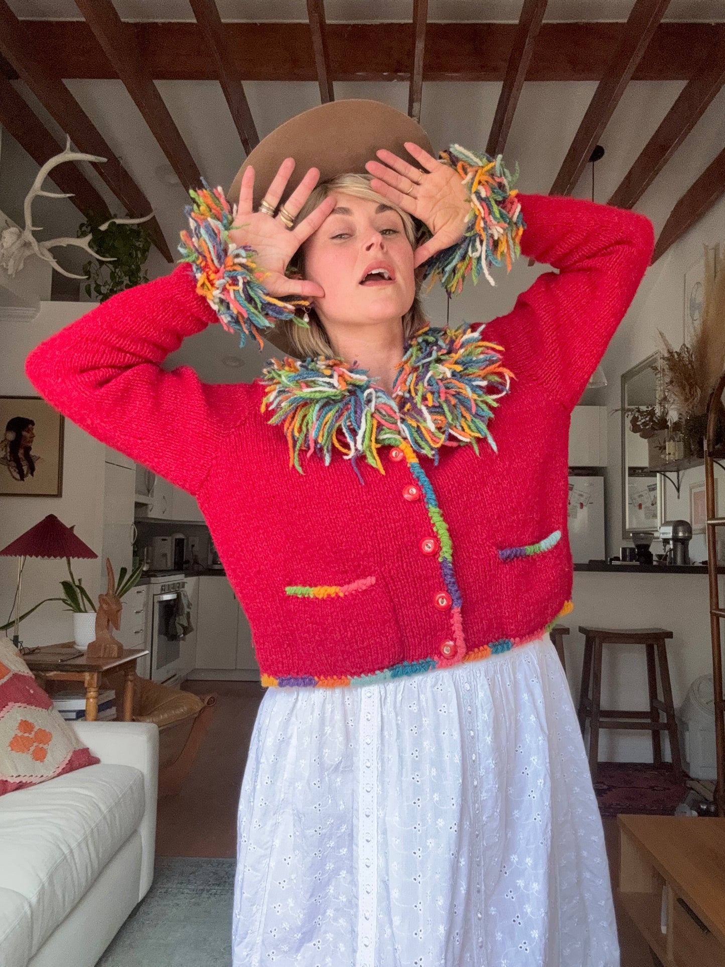 The Tessa 1980s Wool Cardigan Sweater