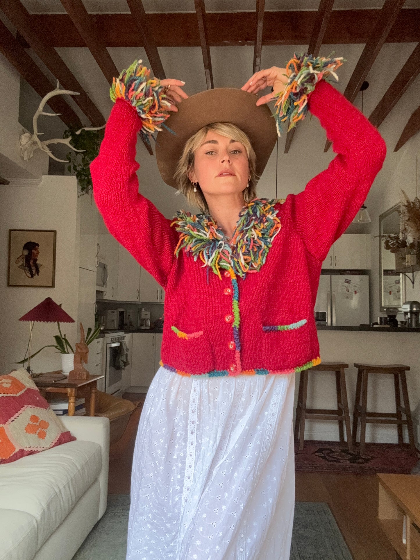 The Tessa 1980s Wool Cardigan Sweater