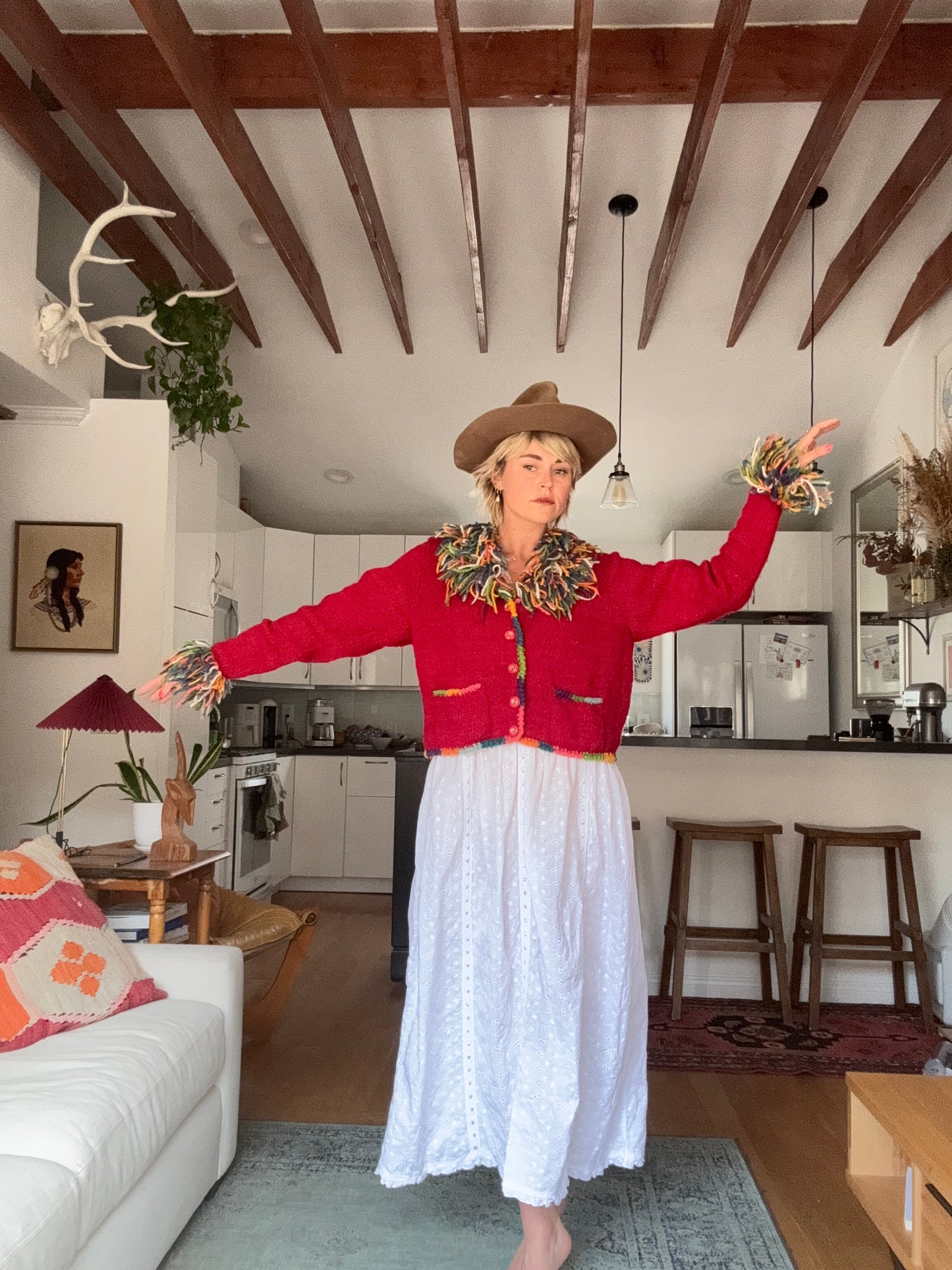 The Tessa 1980s Wool Cardigan Sweater