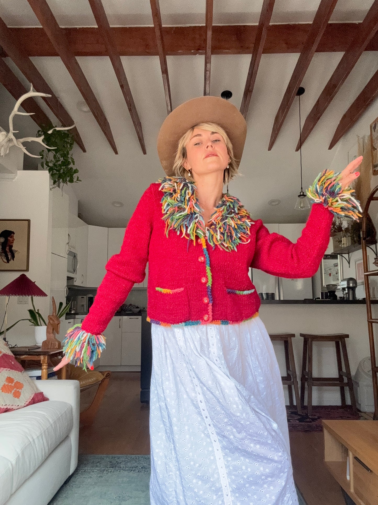 The Tessa 1980s Wool Cardigan Sweater