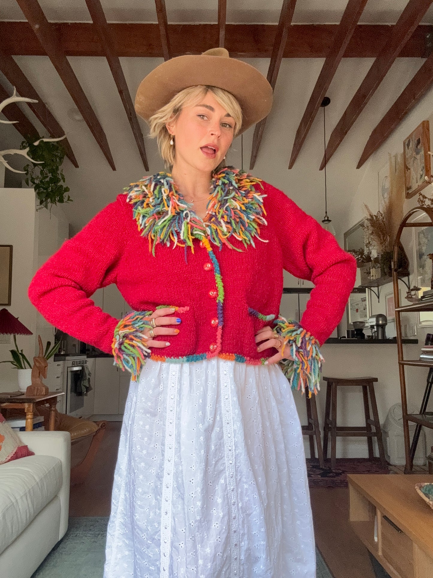 The Tessa 1980s Wool Cardigan Sweater