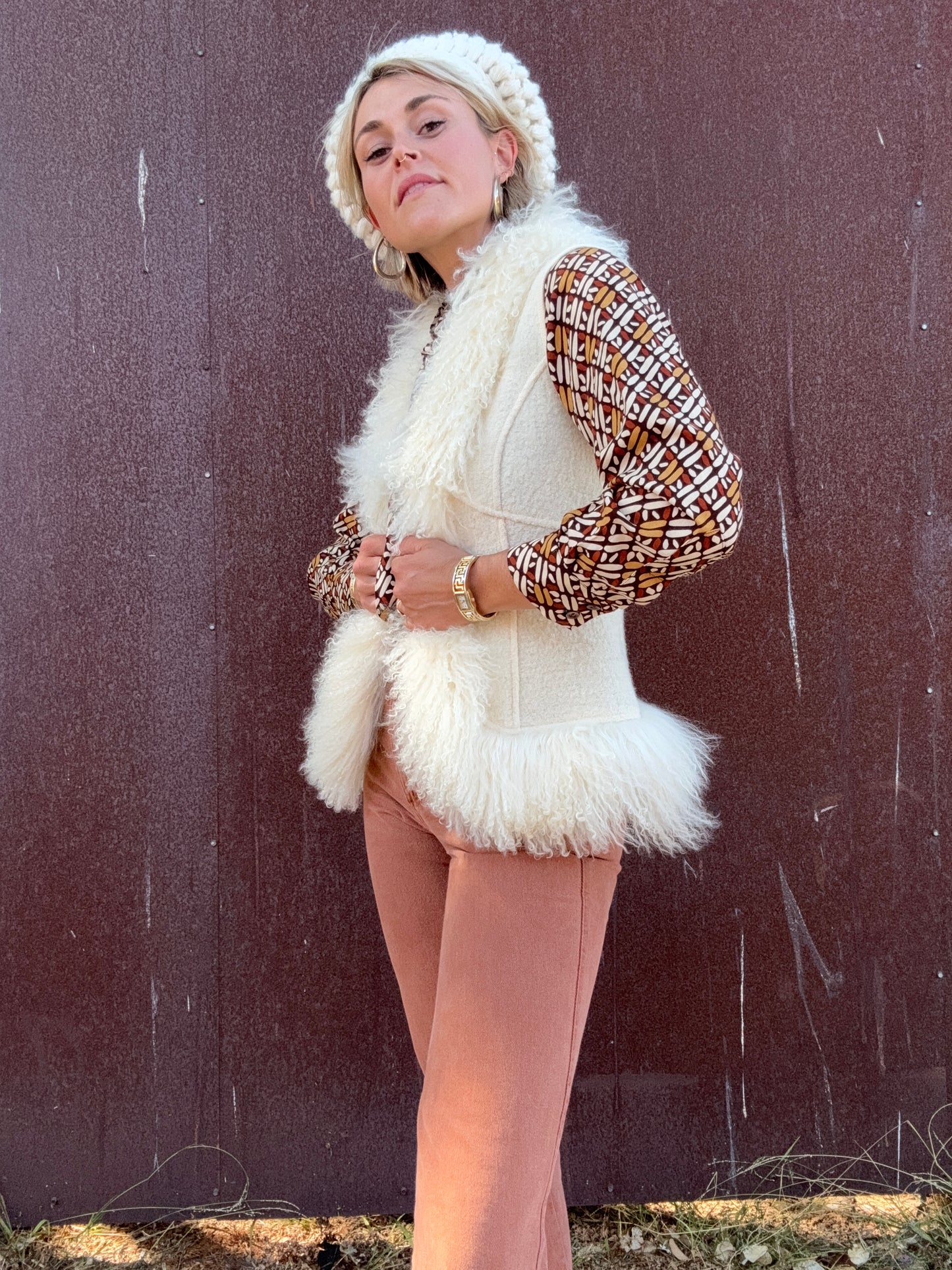 The Karla Wool and Lamb Fur Vest