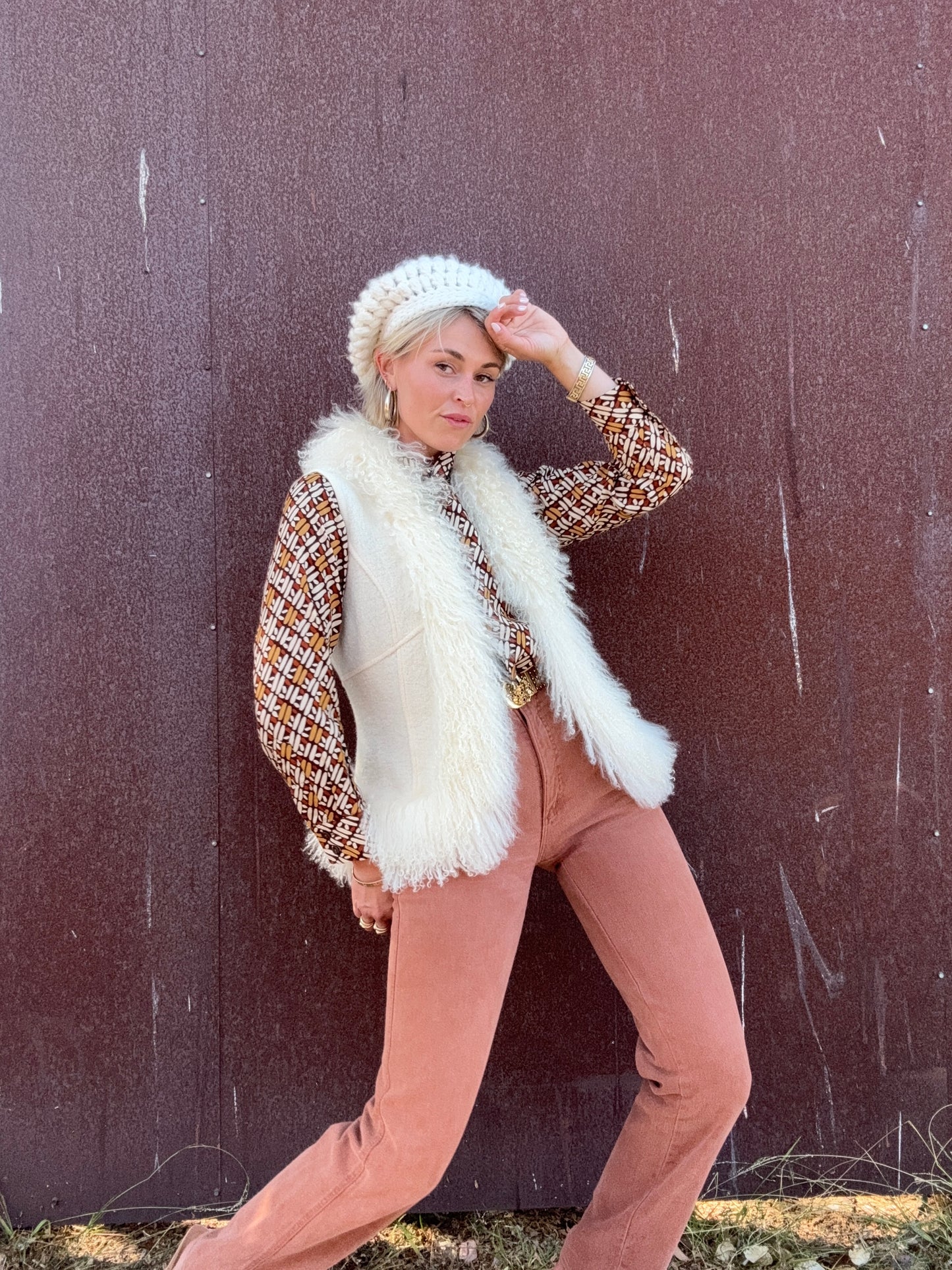 The Karla Wool and Lamb Fur Vest