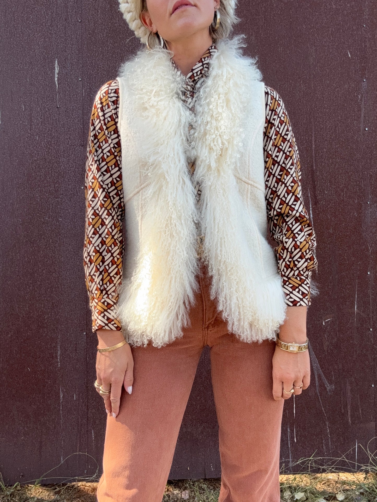 The Karla Wool and Lamb Fur Vest