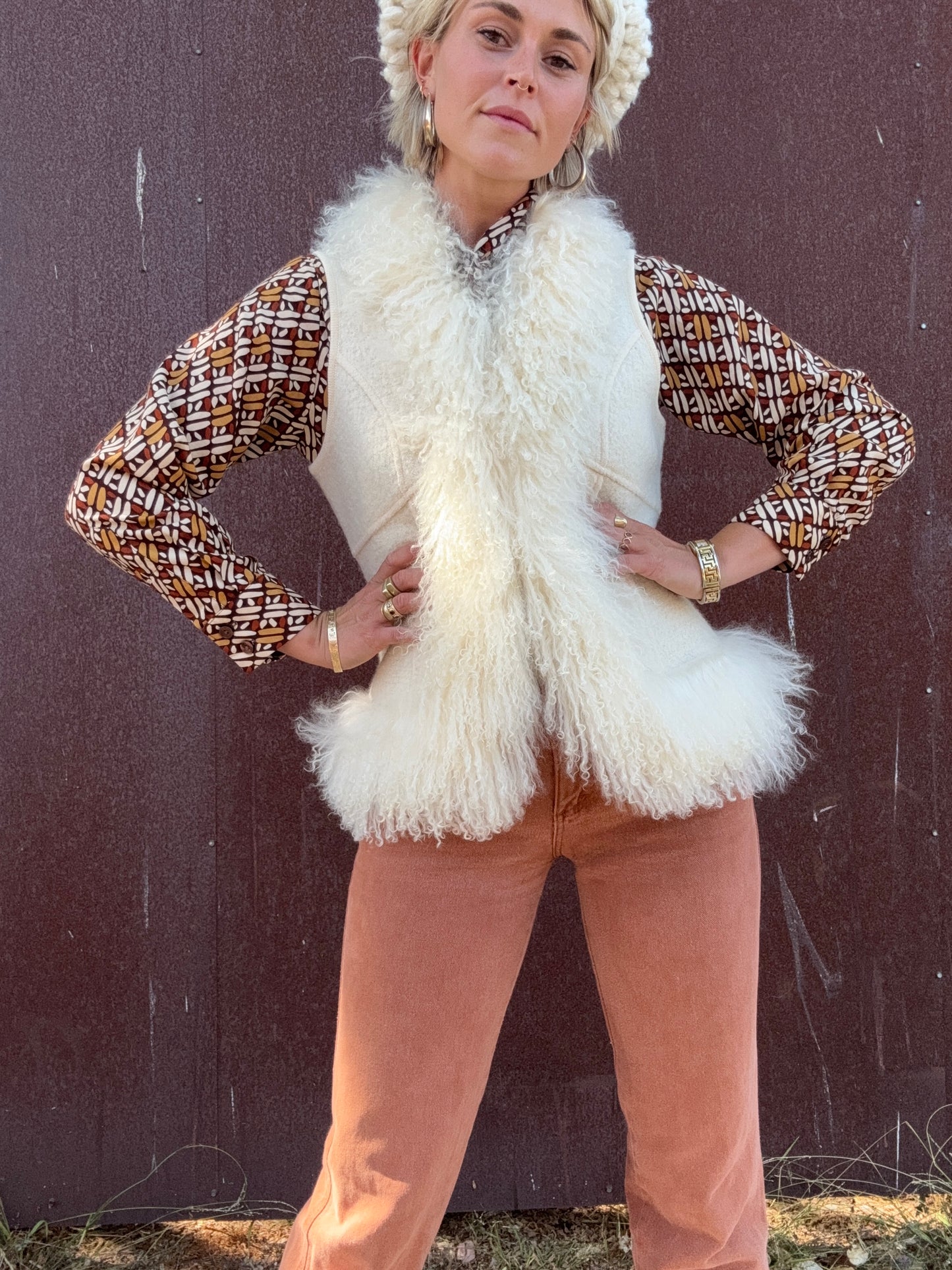 The Karla Wool and Lamb Fur Vest