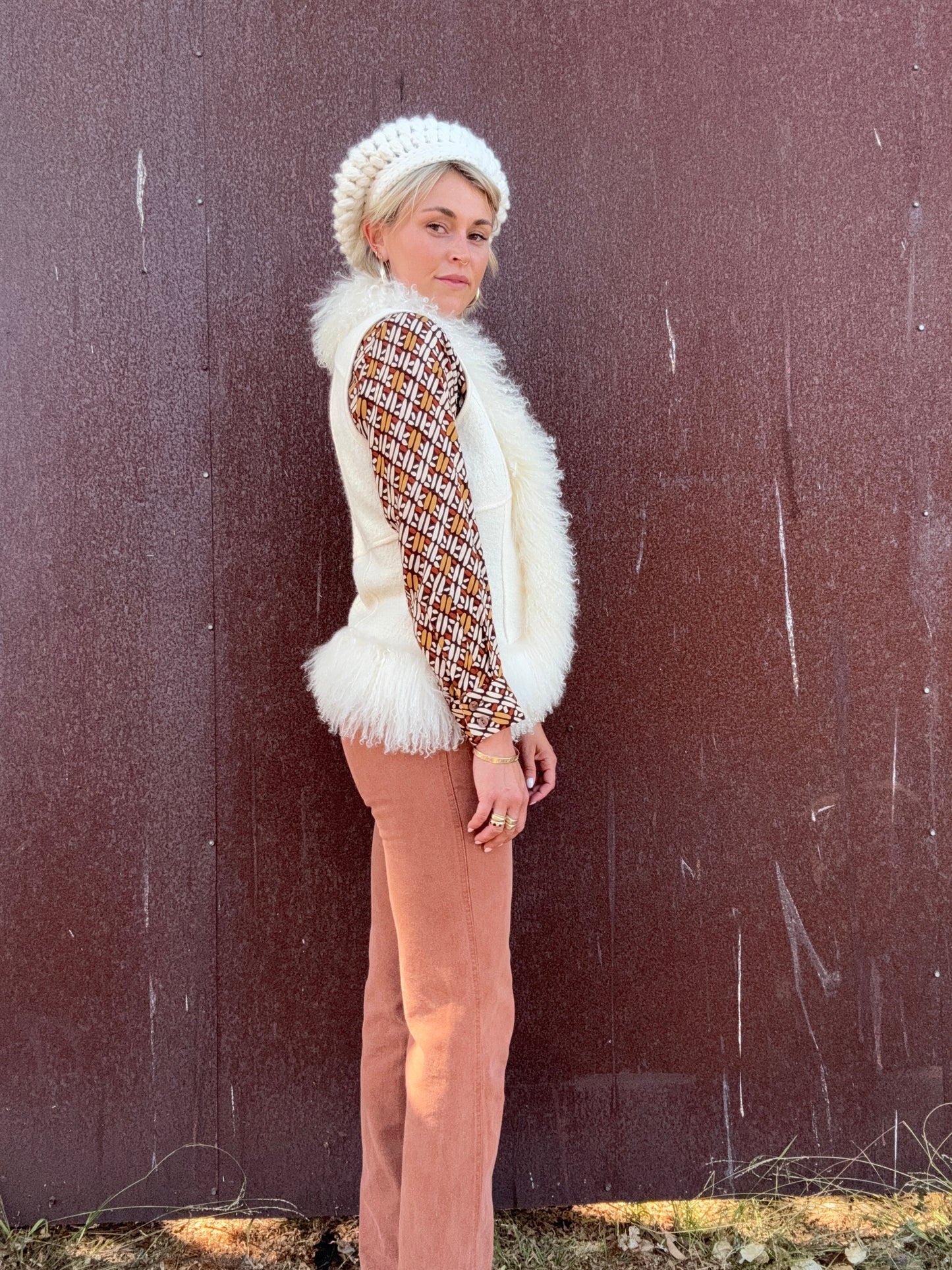 The Karla Wool and Lamb Fur Vest