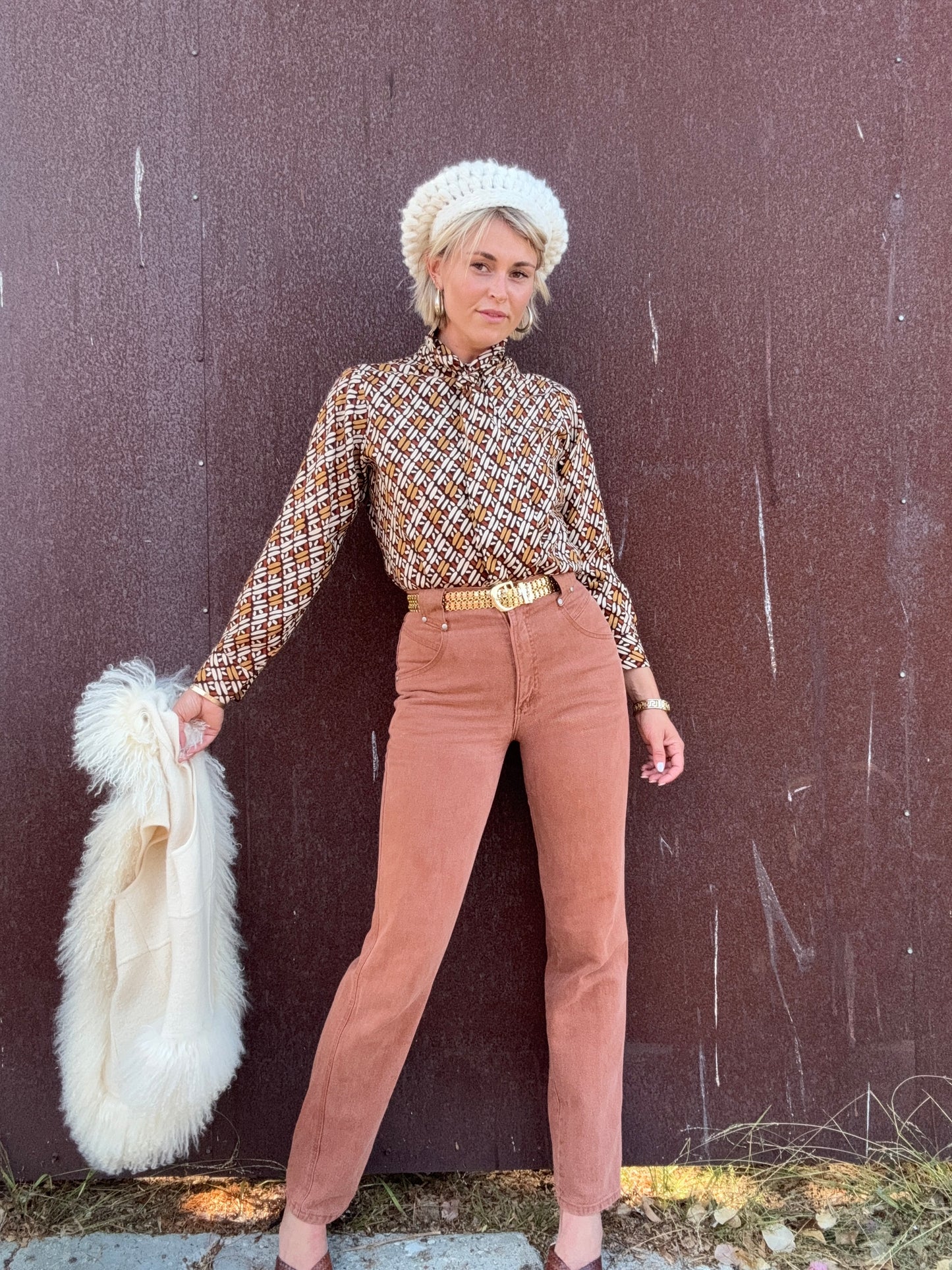 The Cynthia 1970s Pussy Bow Blouse