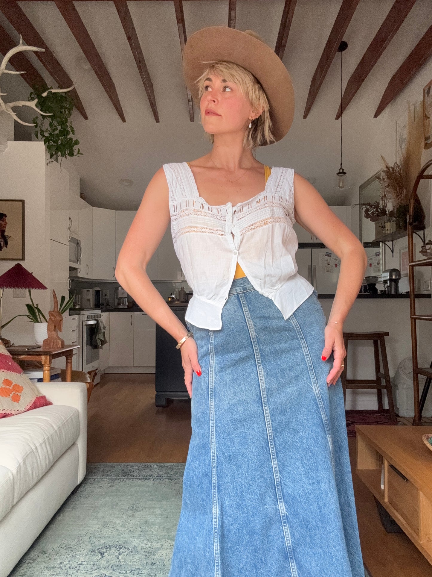 The Faye 1920s French Cotton Blouse