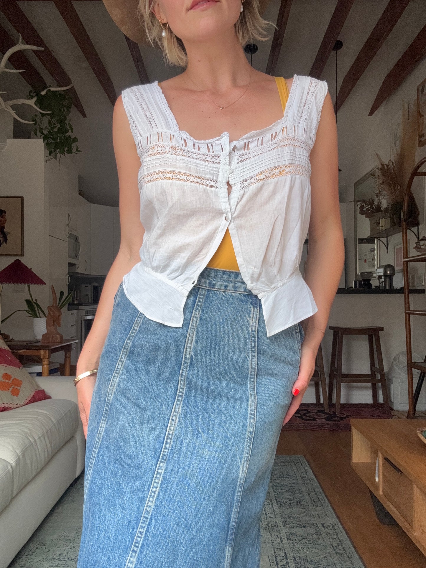 The Faye 1920s French Cotton Blouse