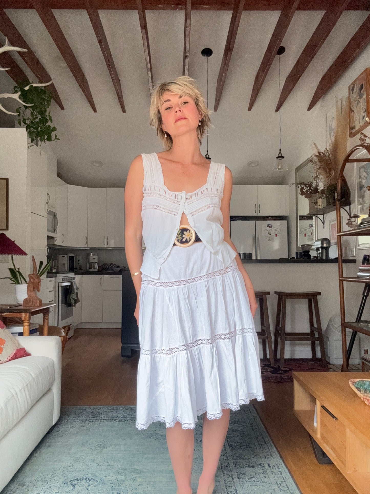 The Clara Antique French Cotton Skirt