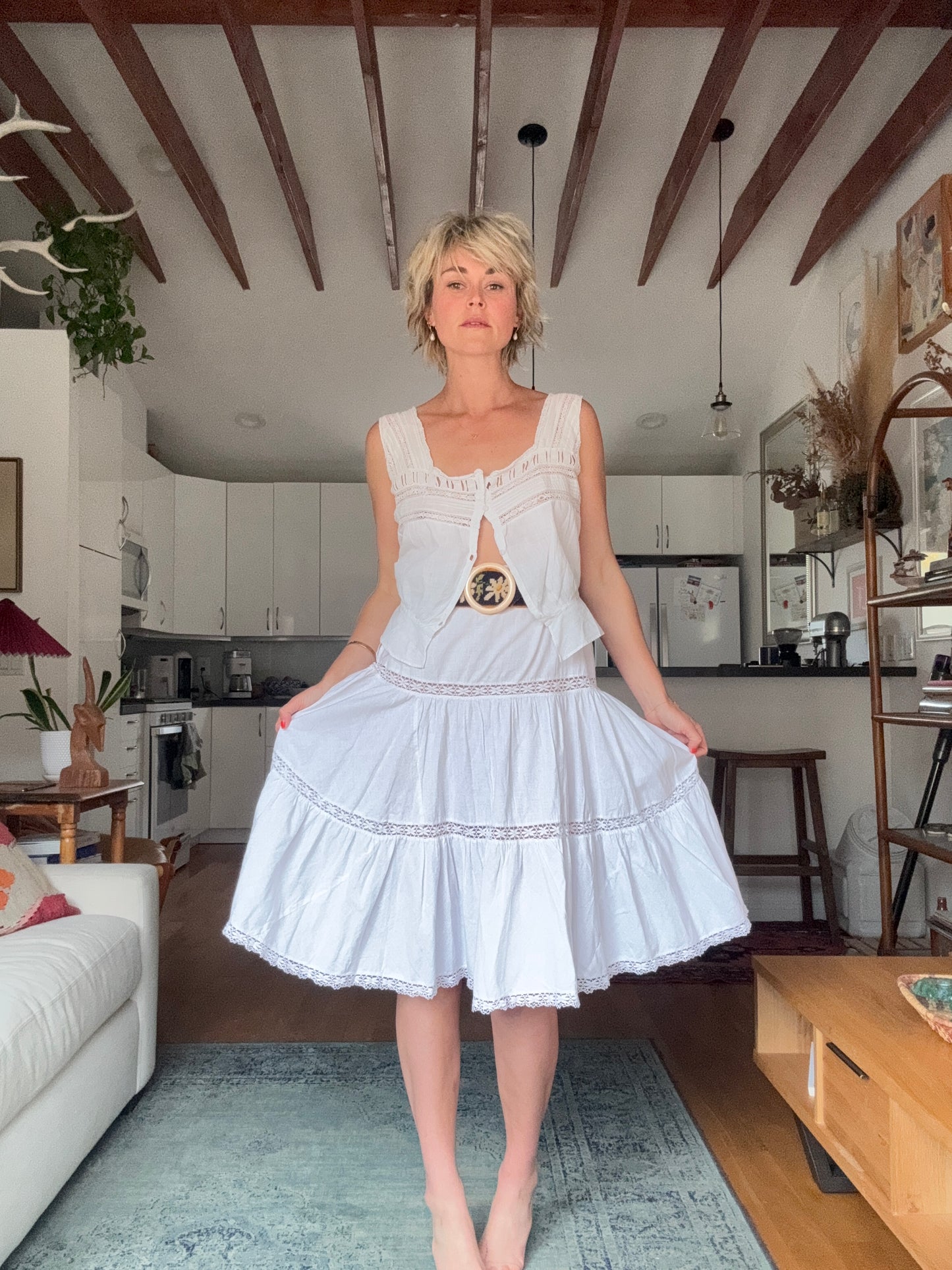 The Clara Antique French Cotton Skirt