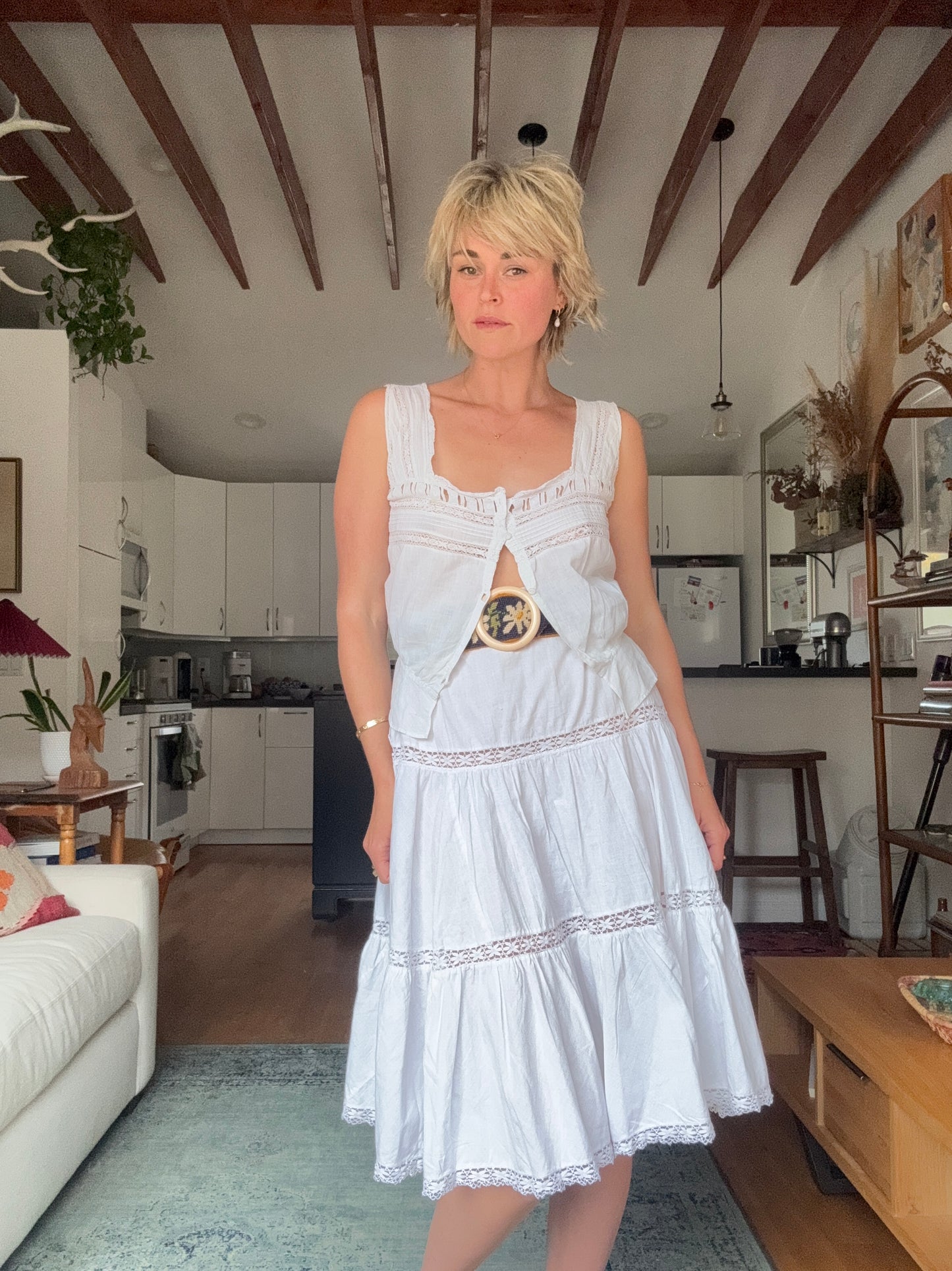 The Clara Antique French Cotton Skirt