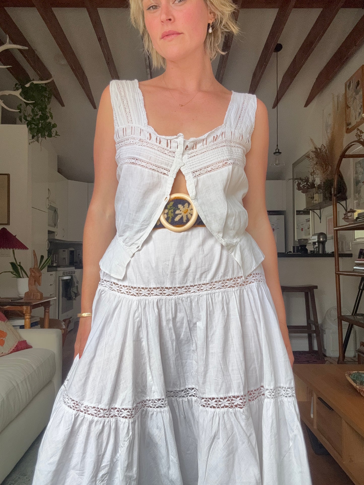 The Faye 1920s French Cotton Blouse