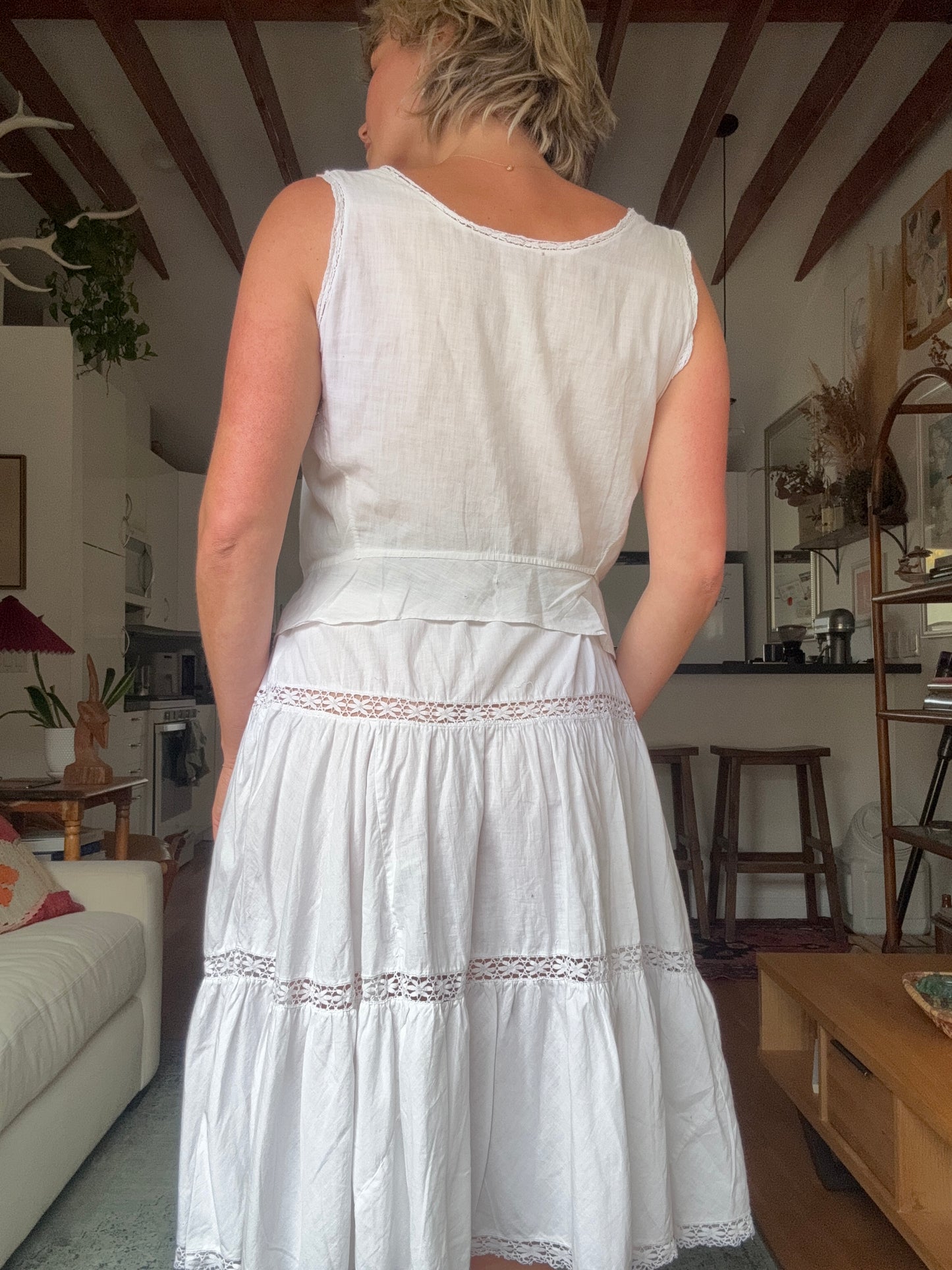 The Clara Antique French Cotton Skirt