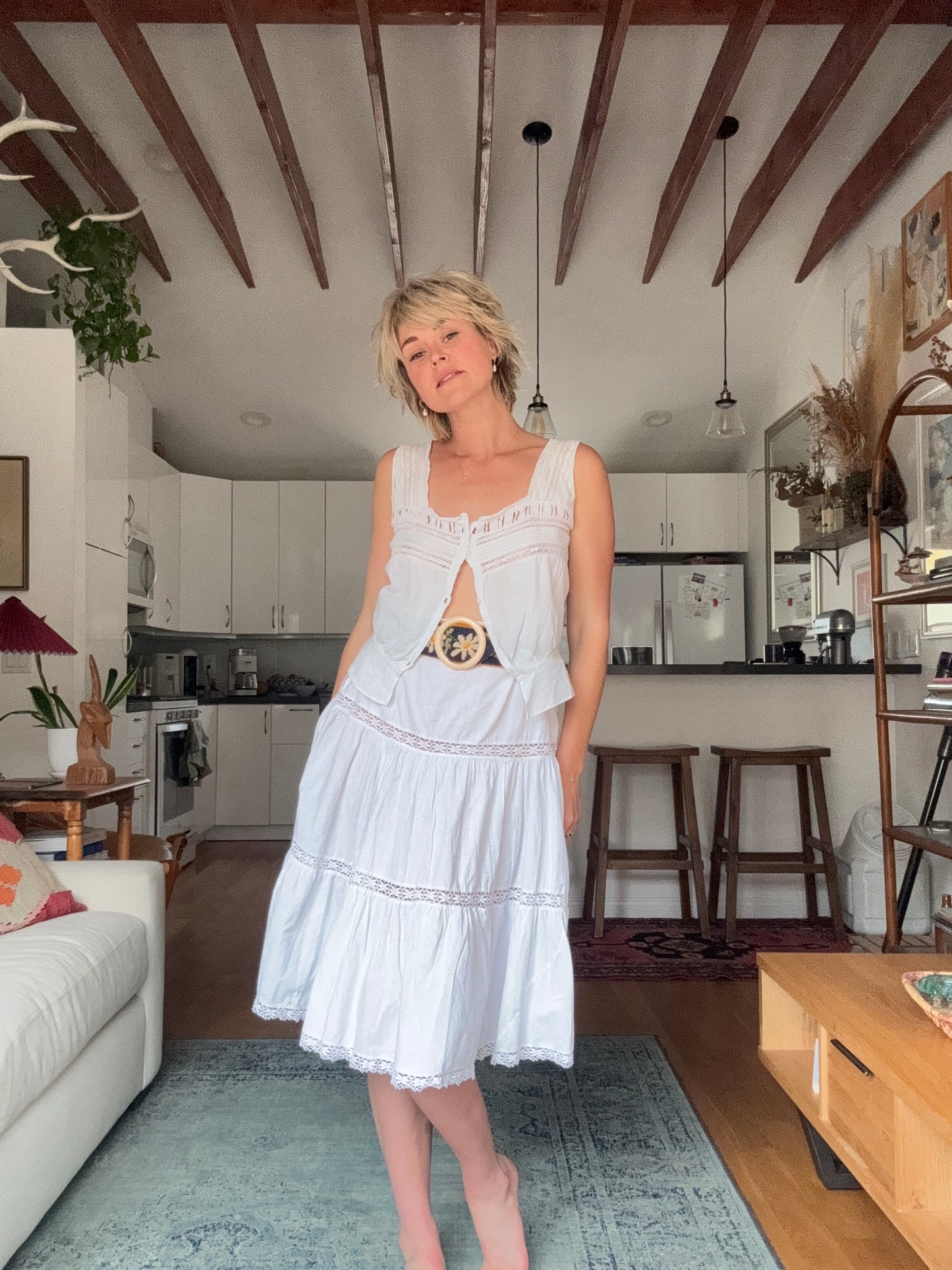 The Clara Antique French Cotton Skirt