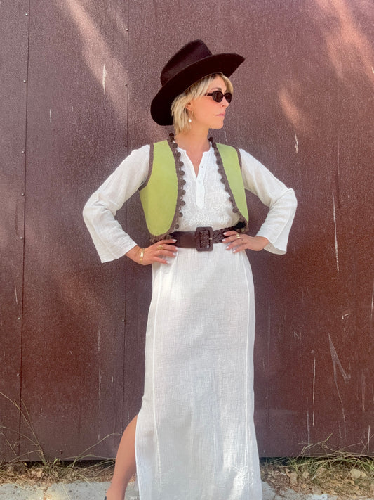 The Claudia 1960s Suede Leather Vest